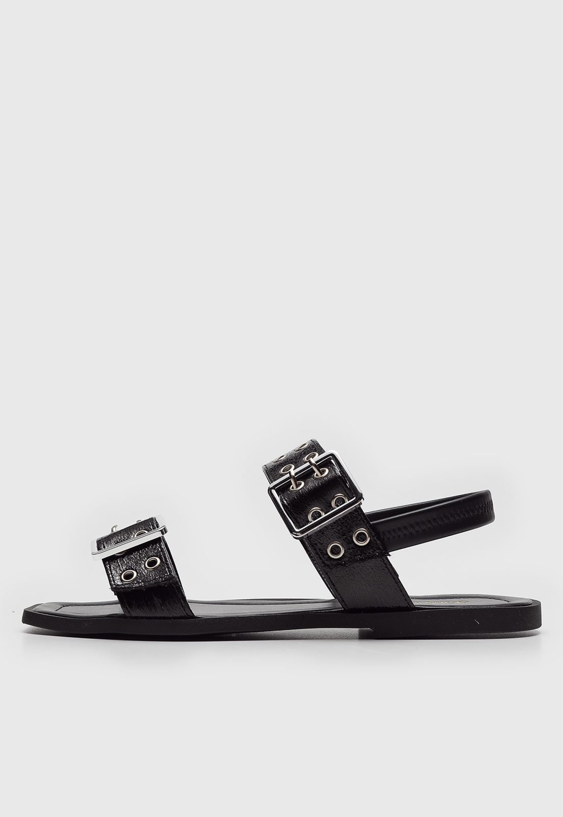 Rasteira Dafiti Shoes Ilhós Preta