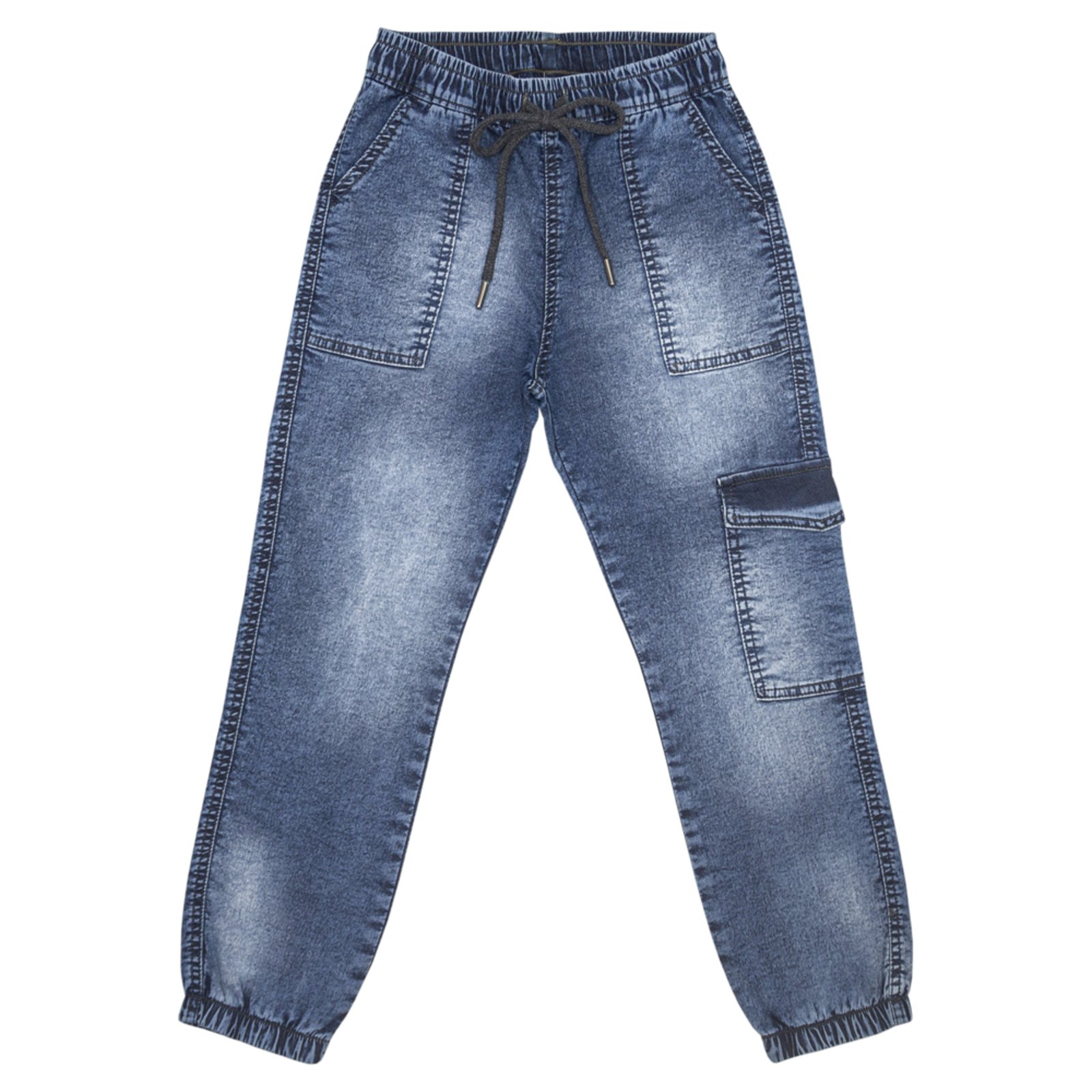Infantil – Calça Juvenil Look Jeans Jogger Moletom Jeans