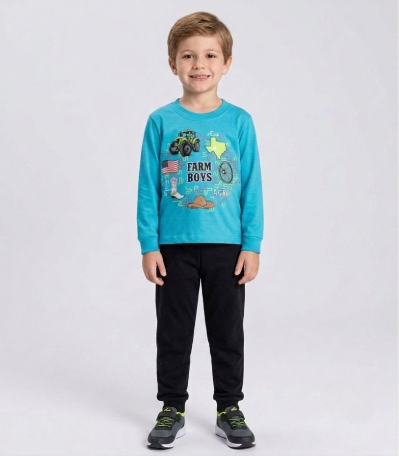 Infantil - Conjunto Menino Blusa Longa E Calça Kappes Azul