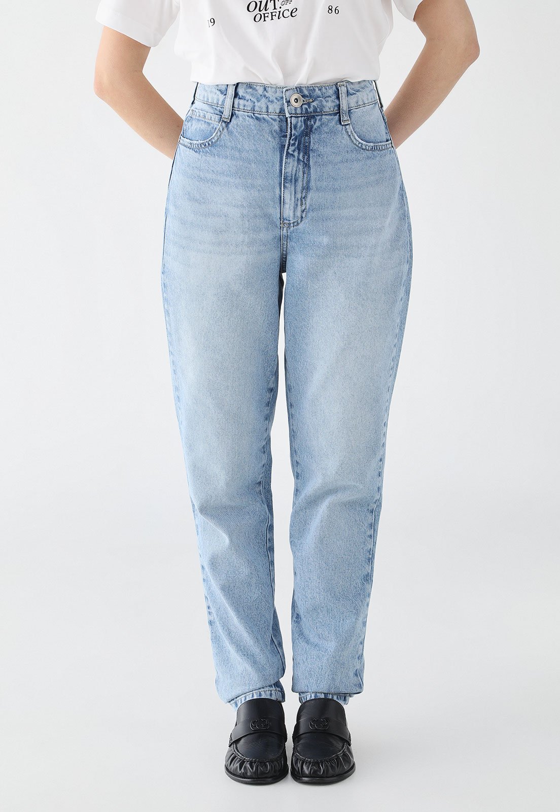 Calça Jeans Feminina Colcci Mom Cintura Alta Azul Claro