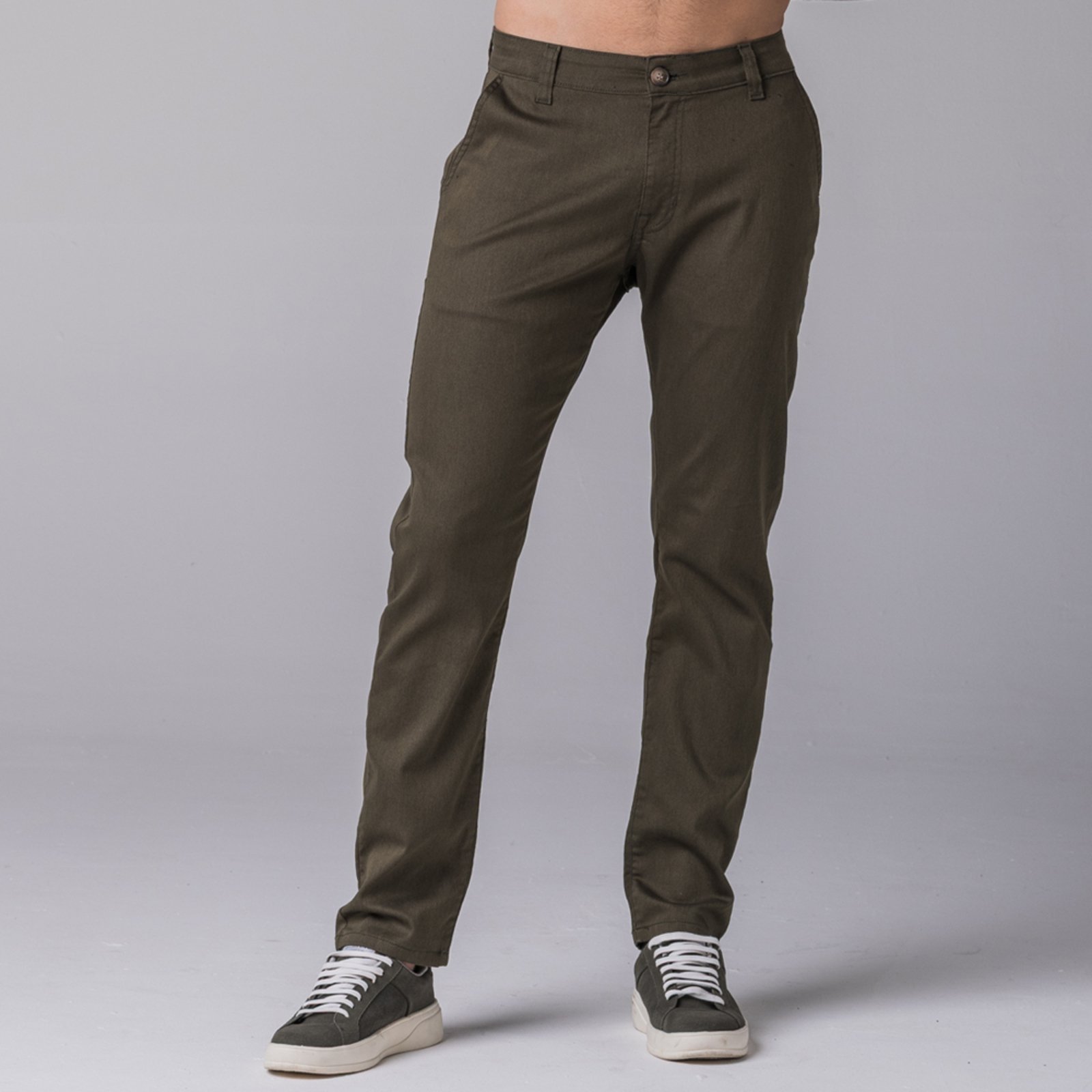 Calça Sarja Chino Slim Urban Rock e Soda MILITAR