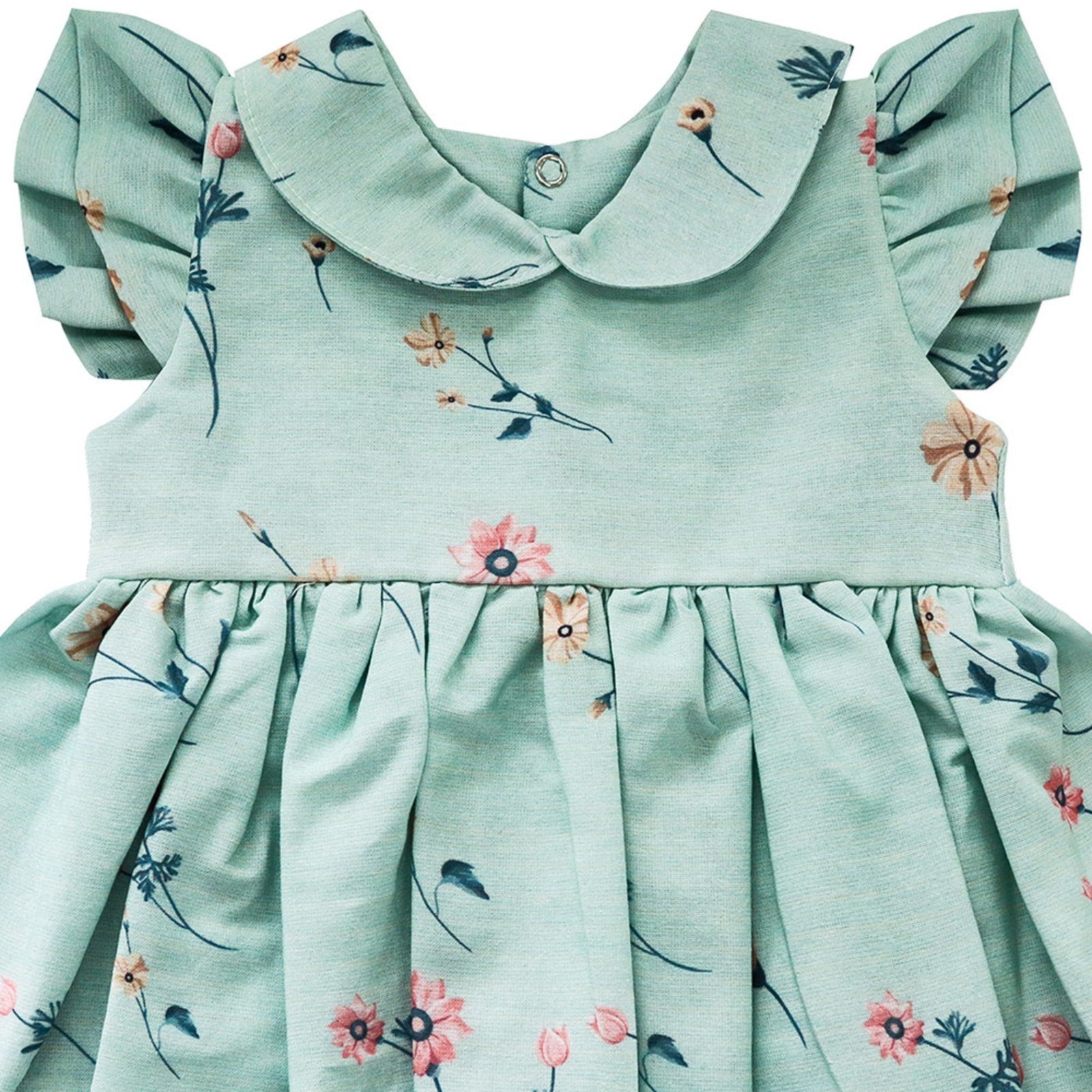 Vista 3 Infantil - Vestido para Isis Floral Precious Baby verde Precious Baby verde