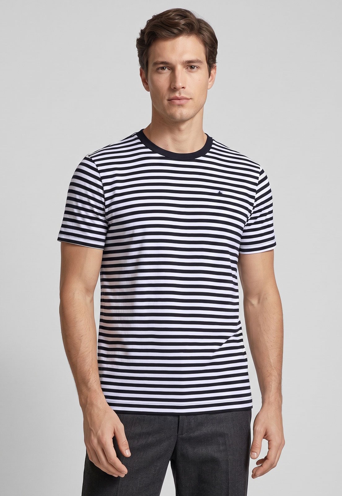 Camiseta Masculina Aramis Listrada Preta