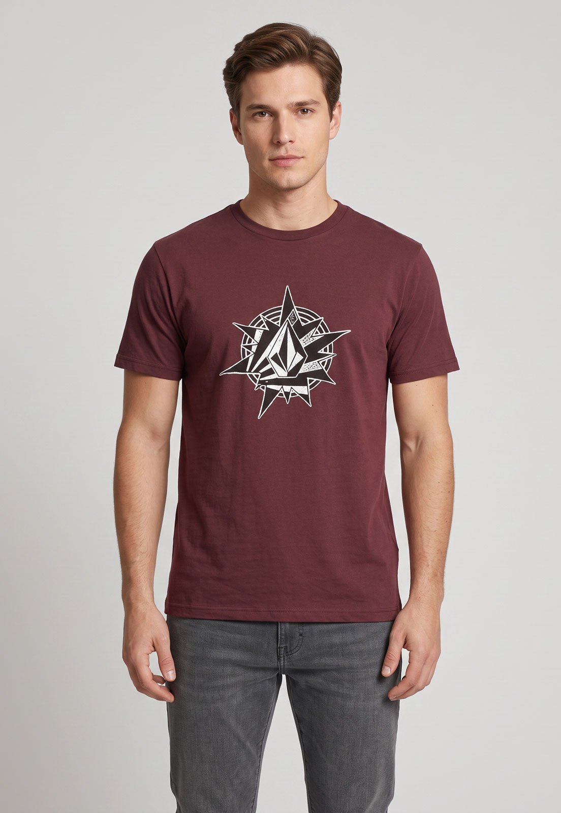Camiseta Masculina Volcom Silk Yoink Vinho