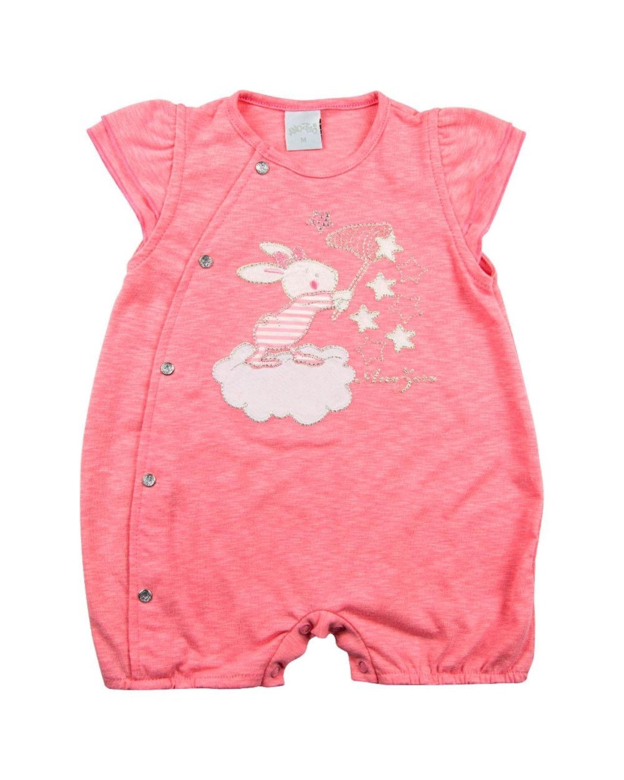 Infantil – Macacão Malha Flamê Vintage Coelhinha – Rosa