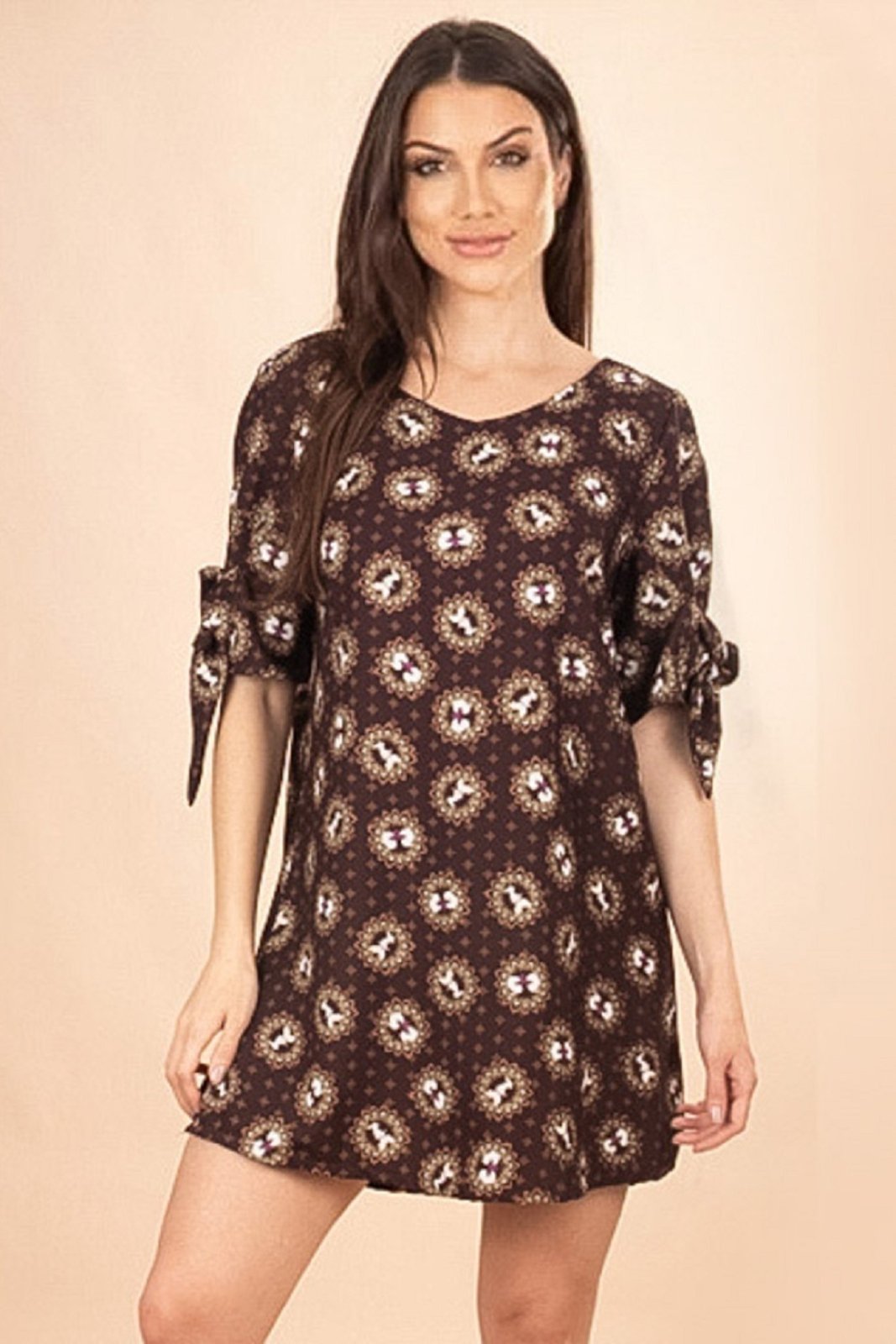 Vestido Curto Plano Estampa Coelhinhos