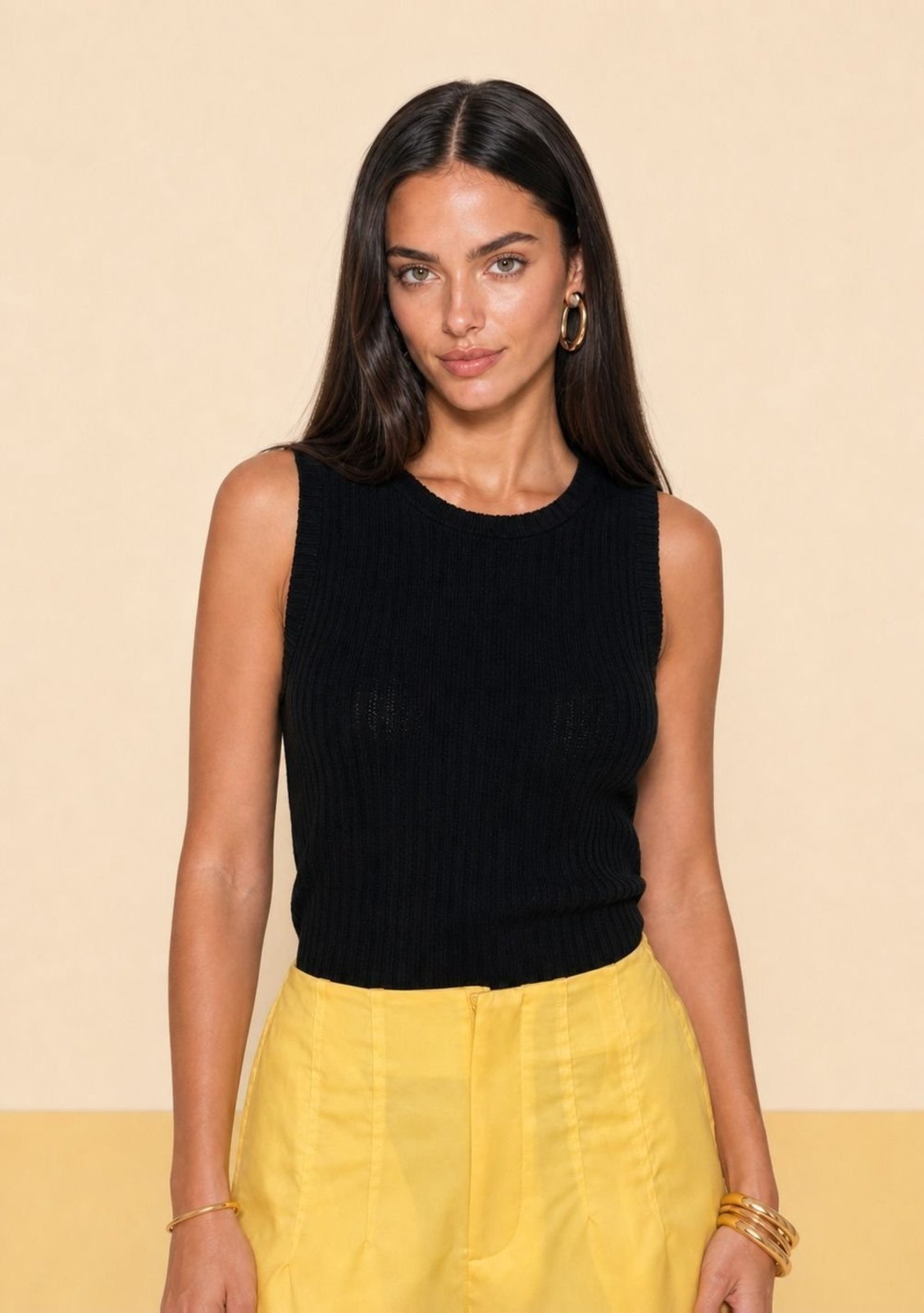 Regata Zinco Solta Decote Careca Cropped - Preto