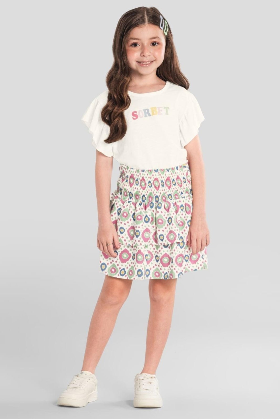 Infantil - Saia shorts menina florida Mundi -Natural
