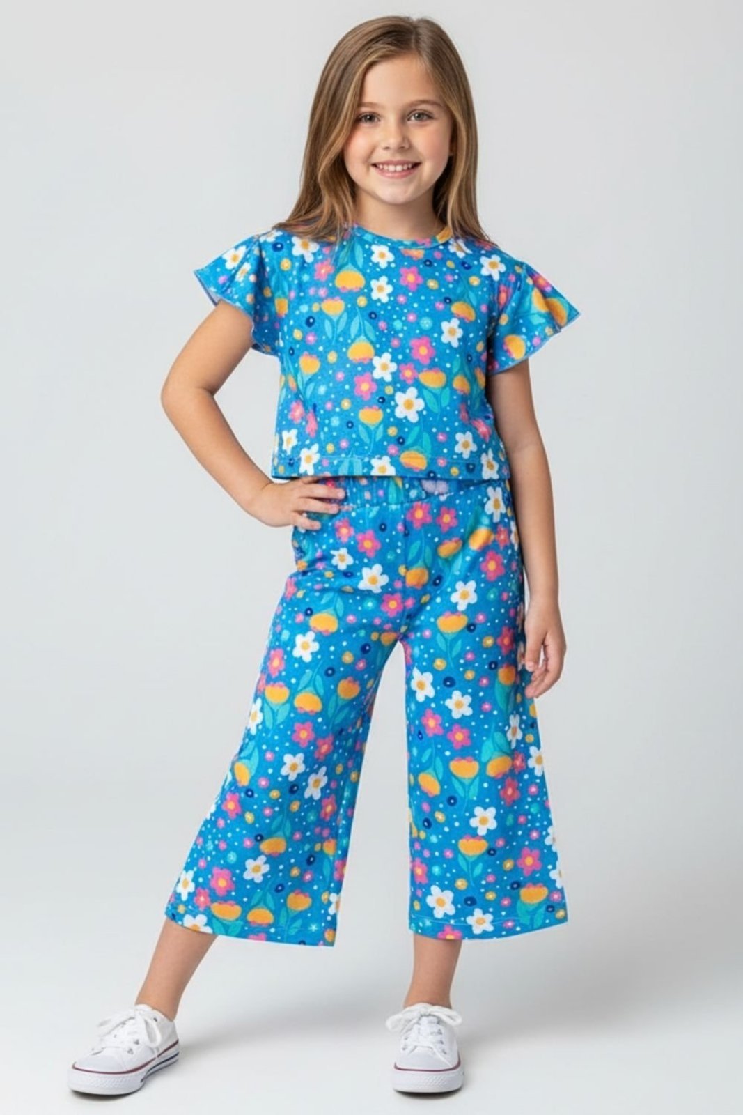 Infantil - Conjunto Bem Vestir Feminino Blusa e Calça Pantacourd