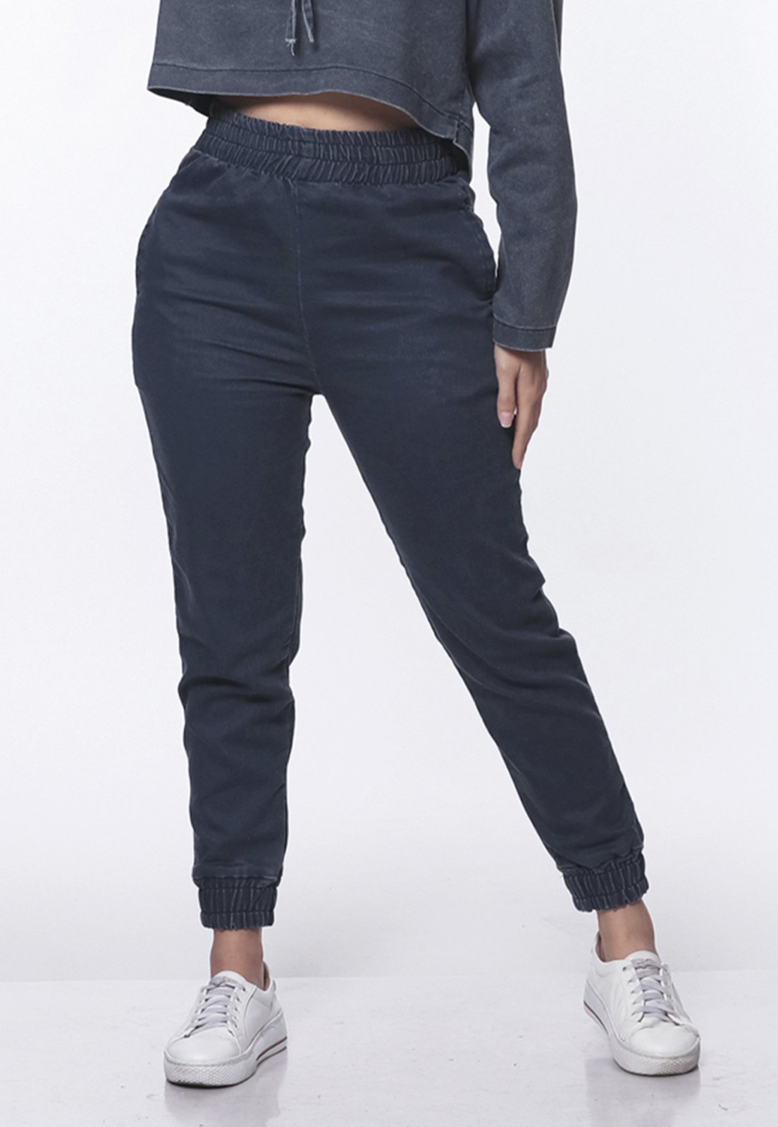 Calça Sarja Skinny Cintura Alta Elástico Conforto 7895 Azul