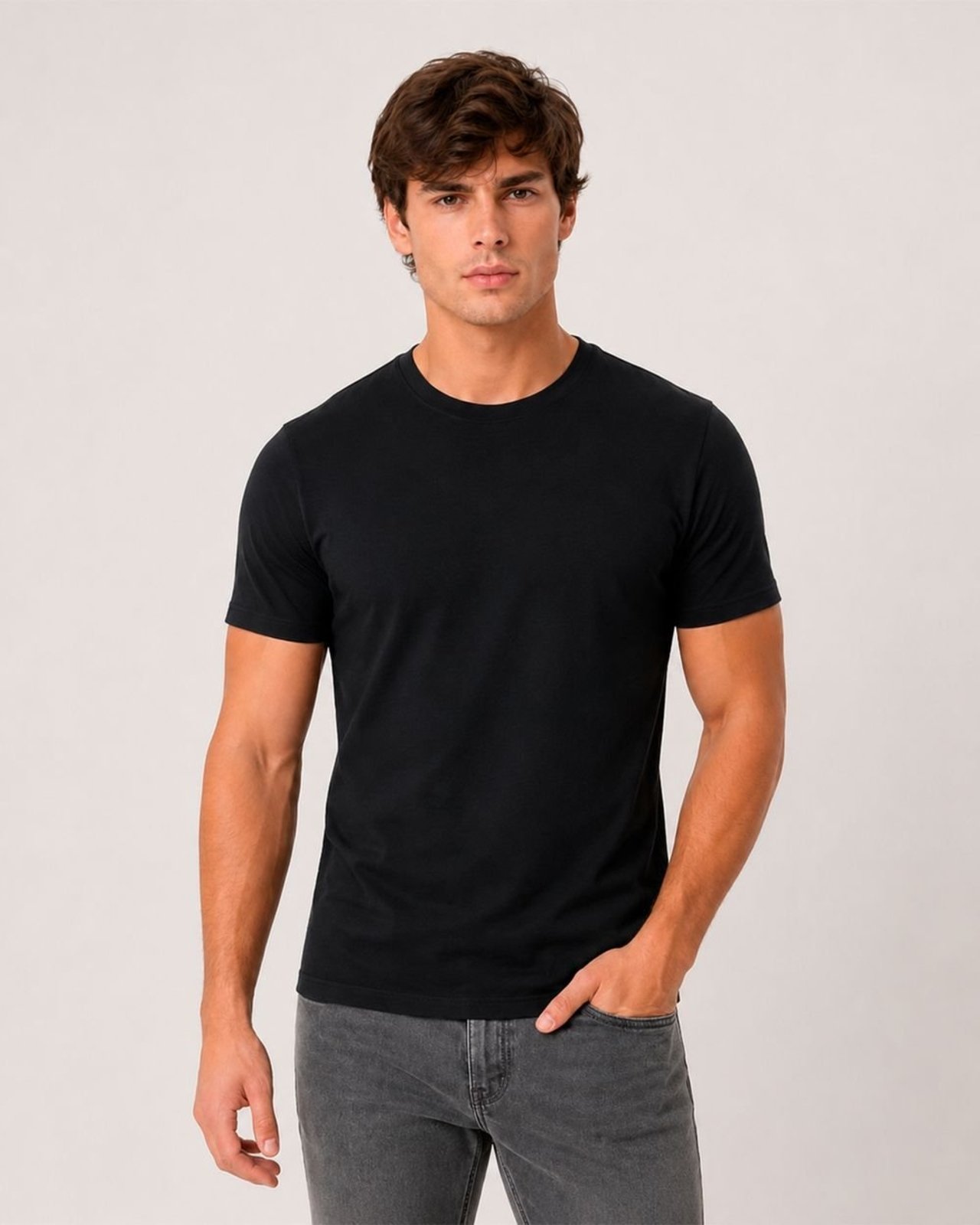 Camiseta Masculina Básica 80096 Preto 206oz