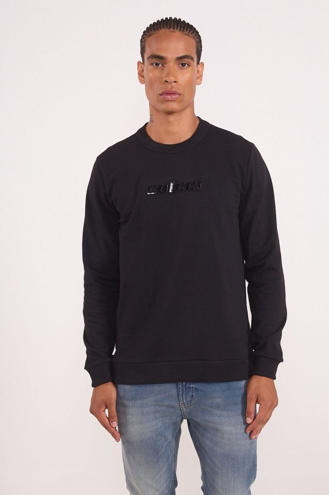 Blusão Moletom Logomania Relevo Colcci Preto