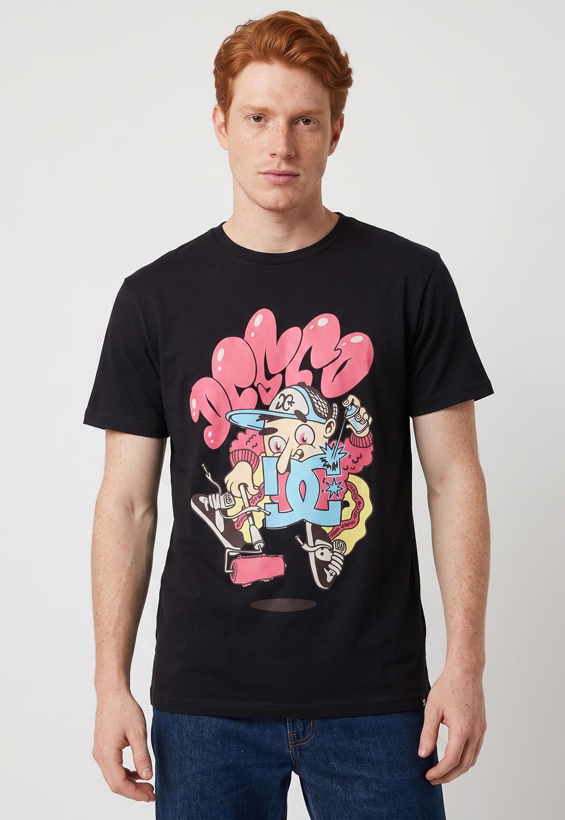 Camiseta Masculina DC Shoes Rollpainter Preta