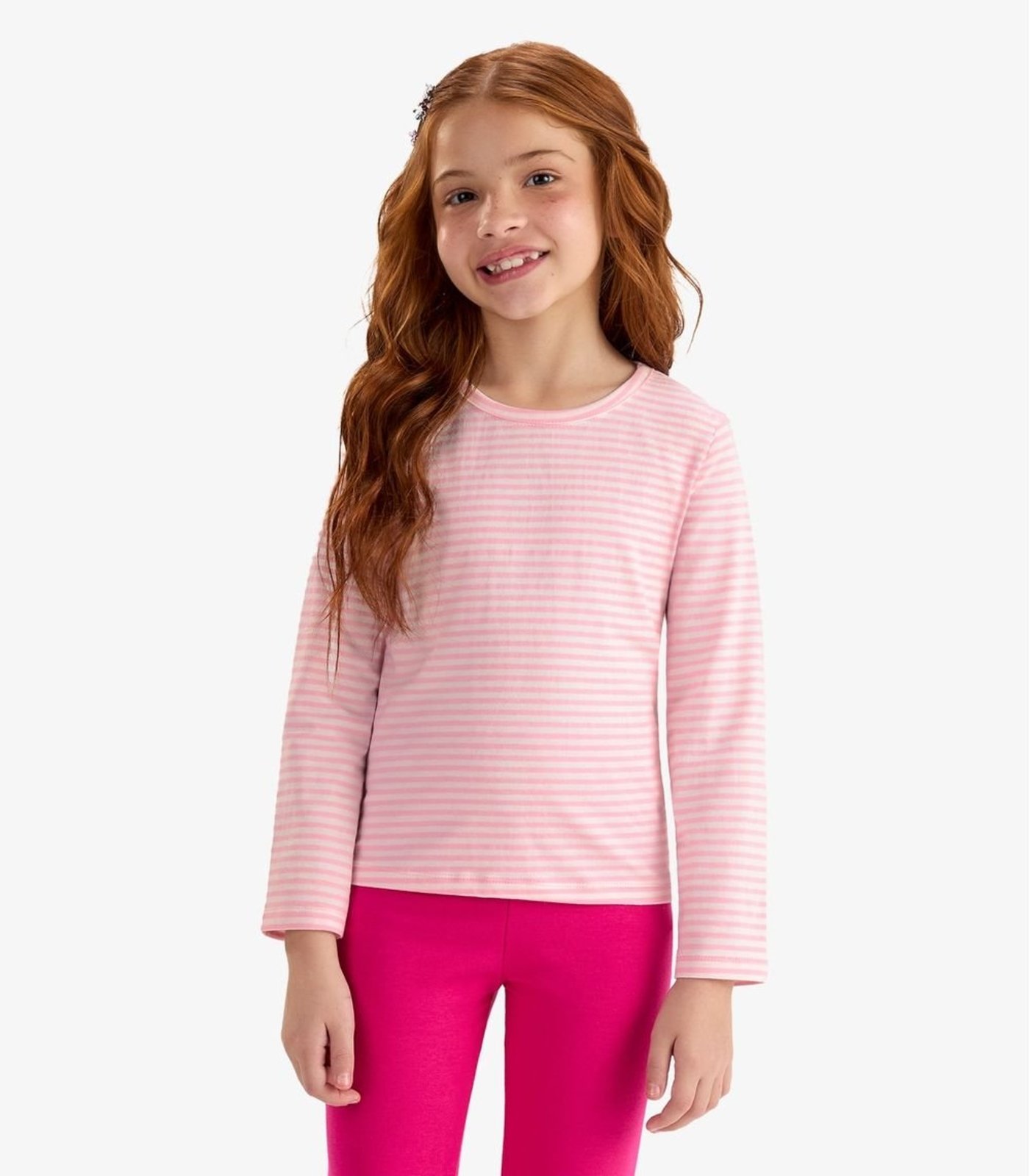 Infantil - Blusa Manga Longa Rovi Menina Rosa