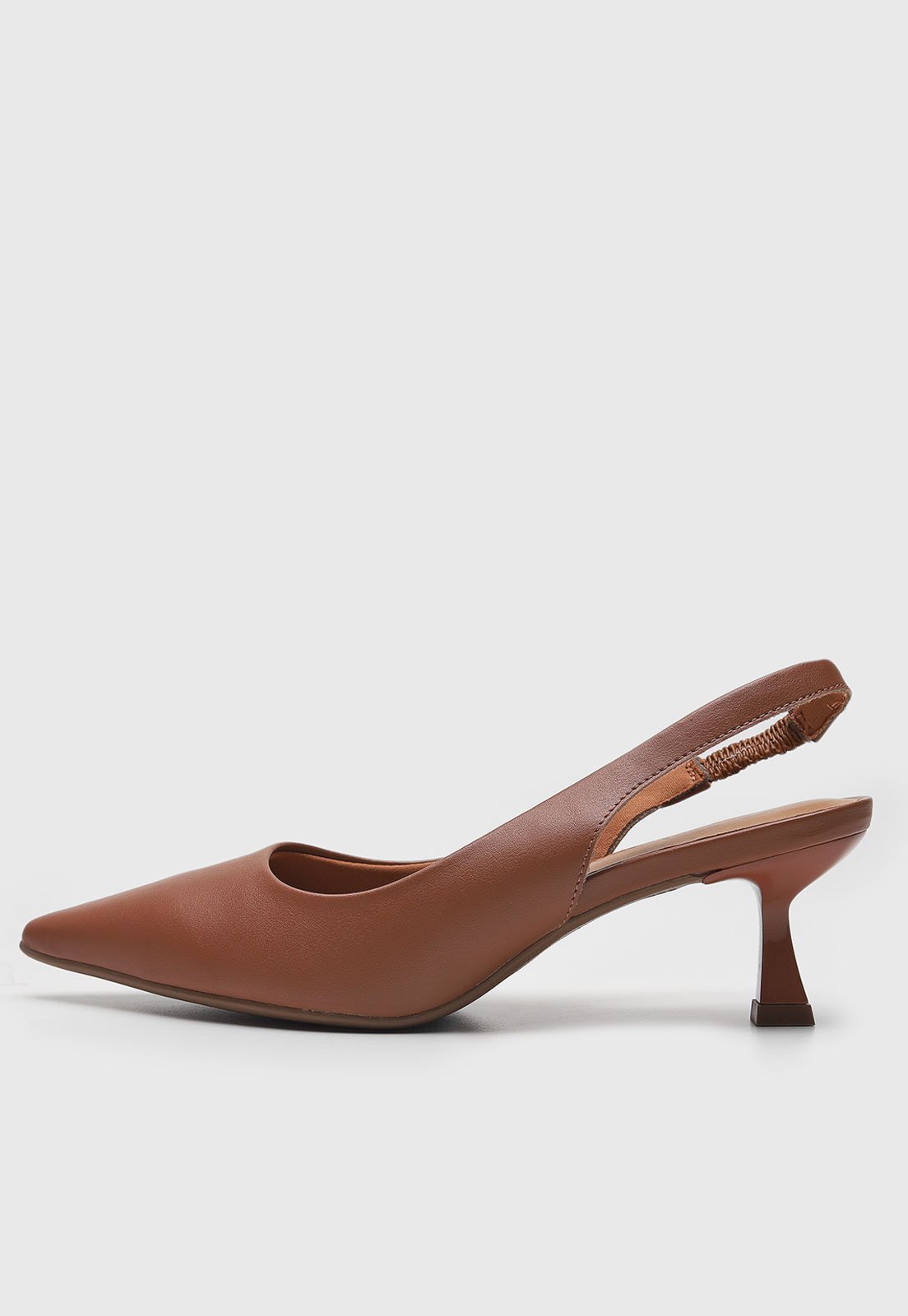 Scarpin Slingback cê Liso Marrom