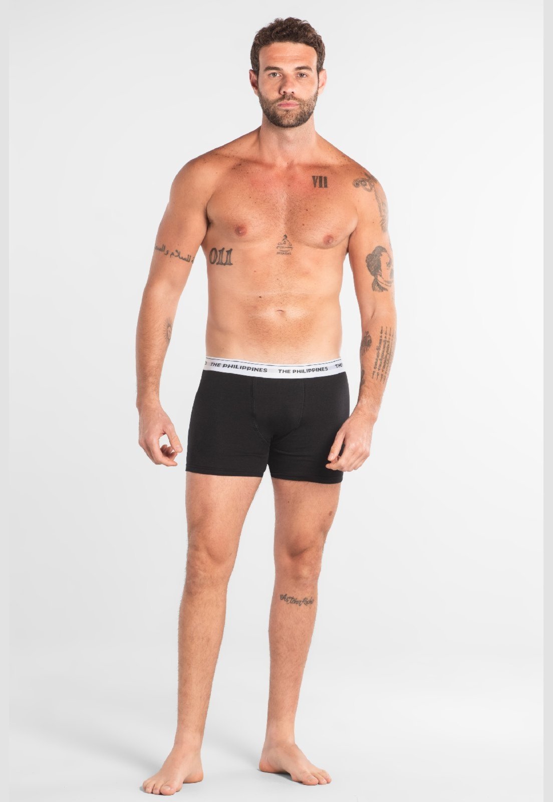 Vista 2 Cueca Boxer Algodão Elastano The Philippines cinza The Philippines cinza