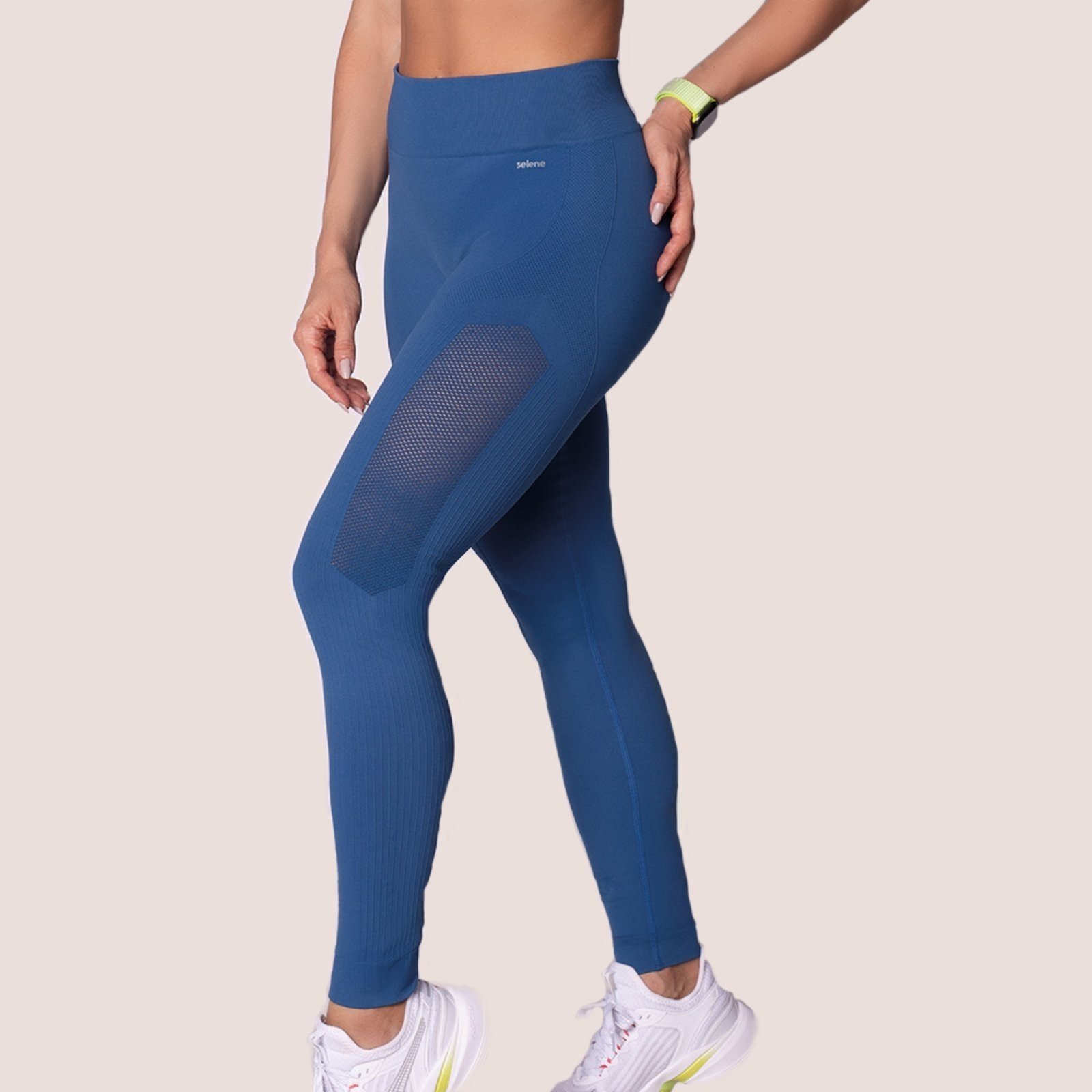 Calça Legging Sem Costura Fitness Academia Selene Azul