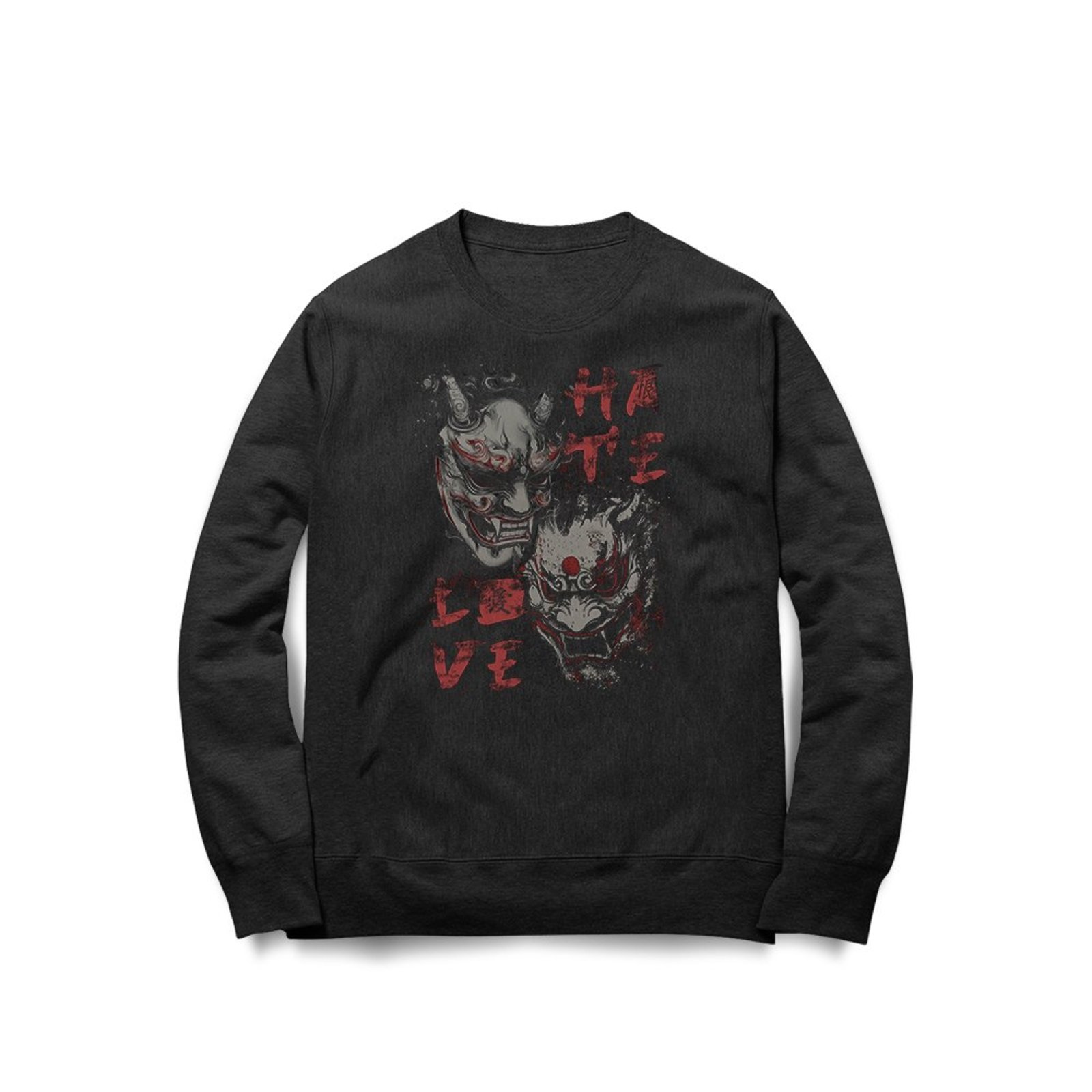 Moletom Hannya Hate Love - Preto - Casual - Studio Geek
