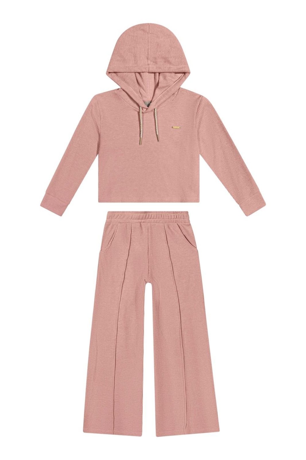 Infantil - Conjunto Menina Malha Tricô Colorittá Rosa