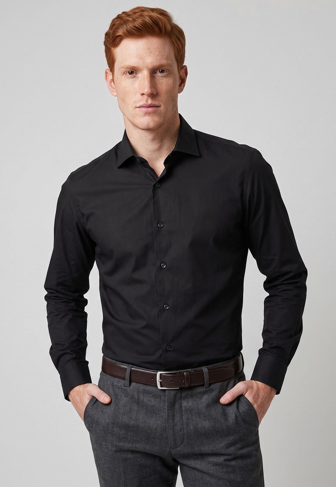 Camisa Masculina Aramis Manga Longa Preta