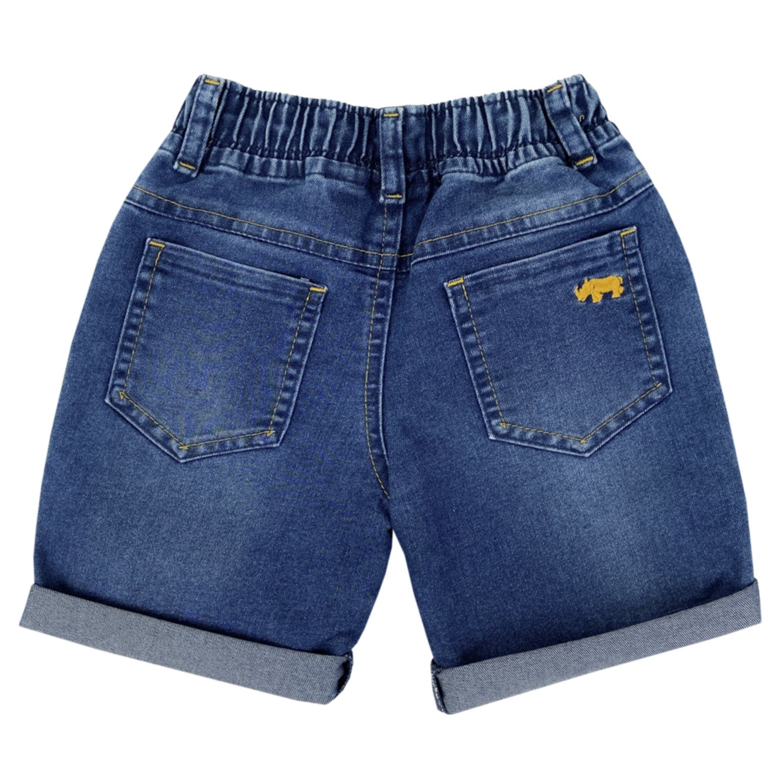 Vista 3 Infantil - Shorts Look Jeans Elástico Sky Jeans azul Look Jeans azul