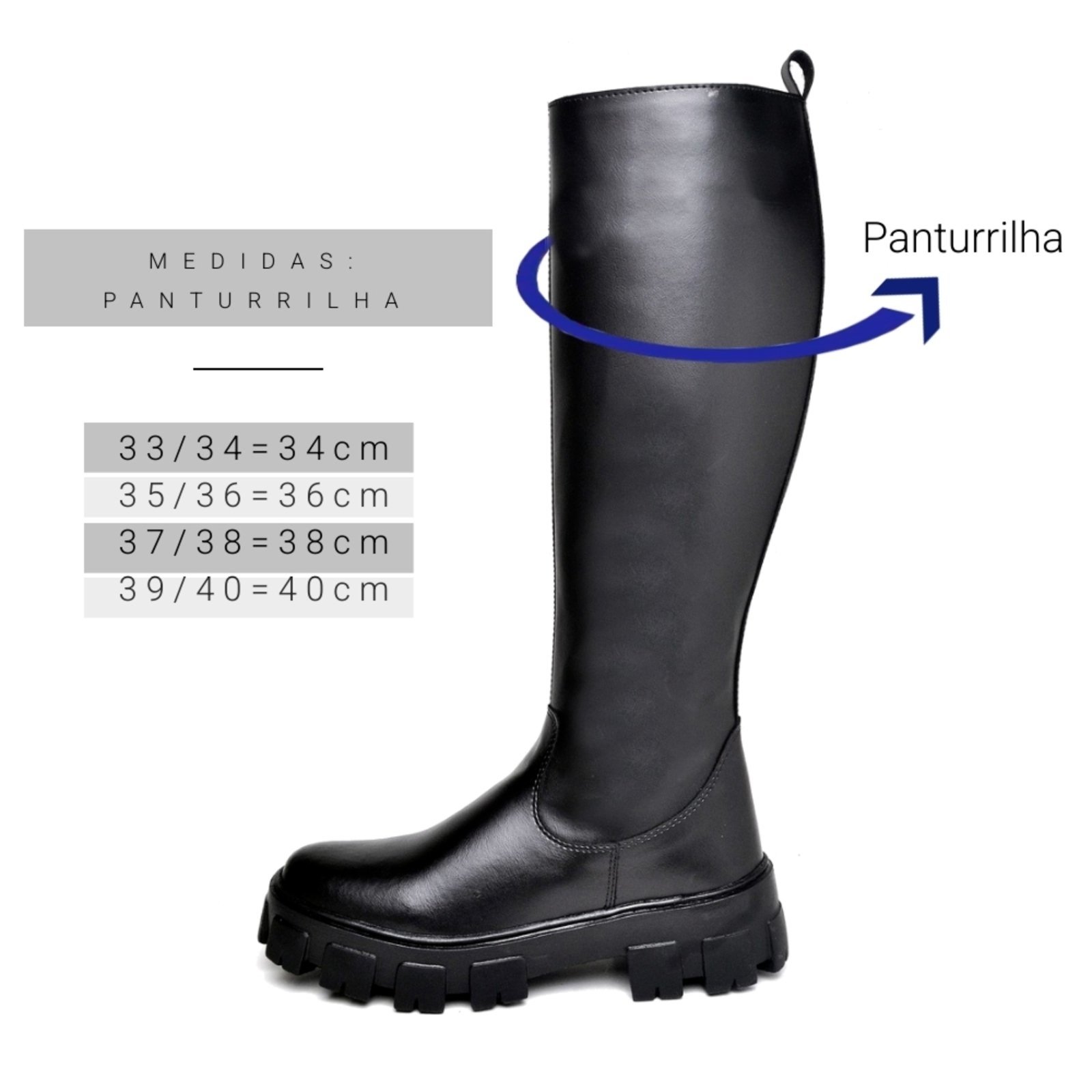 Vista 3 Bota Feminina Galocha Cano Alto DUBUY 1802FG preto DUBUY preto