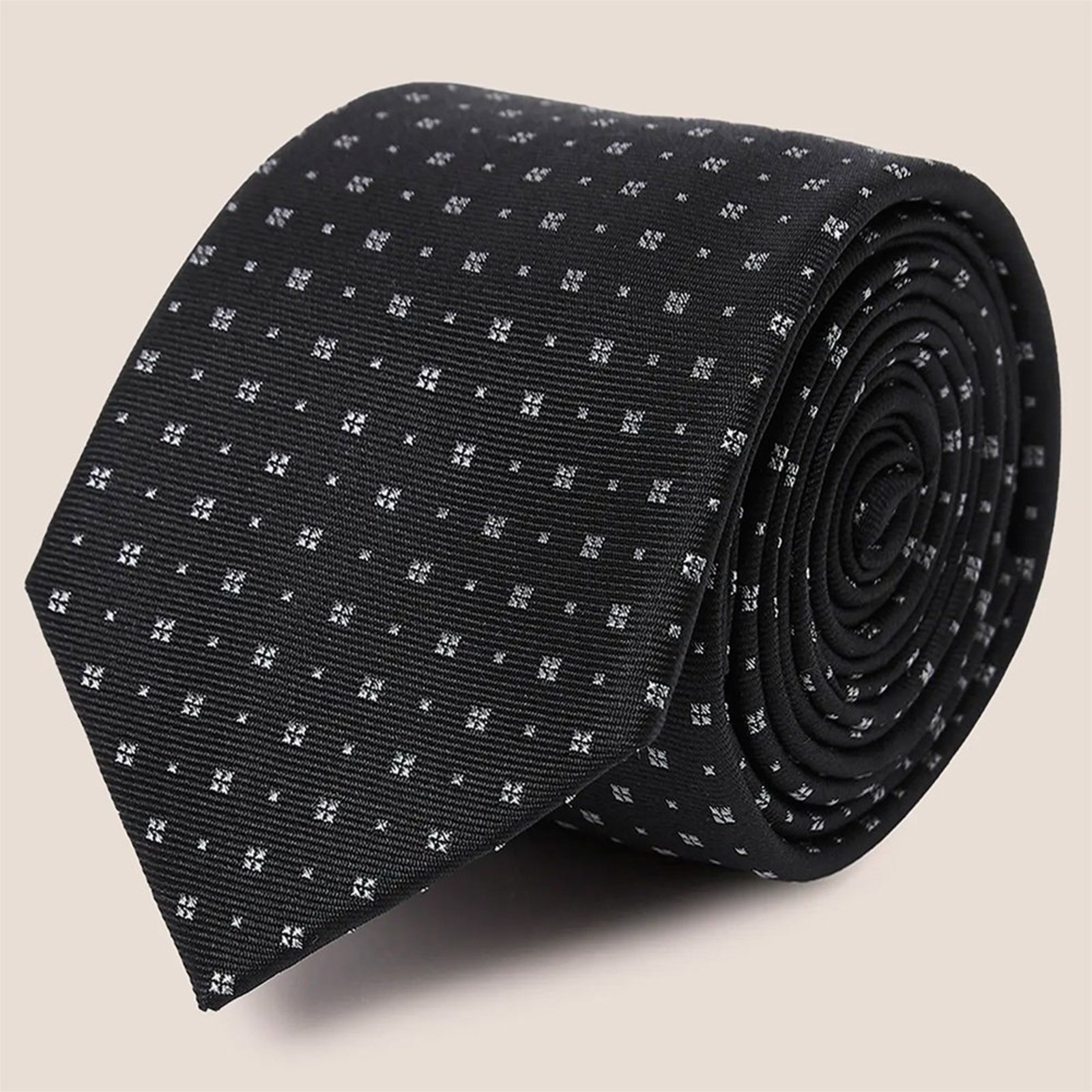Gravata Seda Dudalina Maquinetada Pr27 Preto Masculino