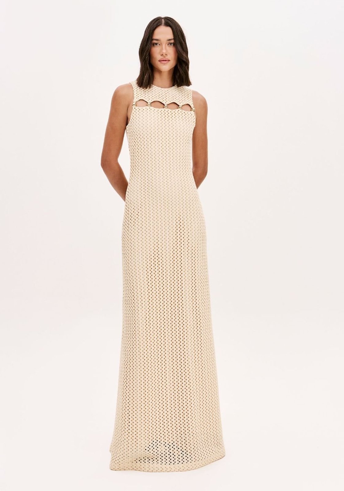 Vestido Tela Com Recortes E Aviamentos Lança Perfume