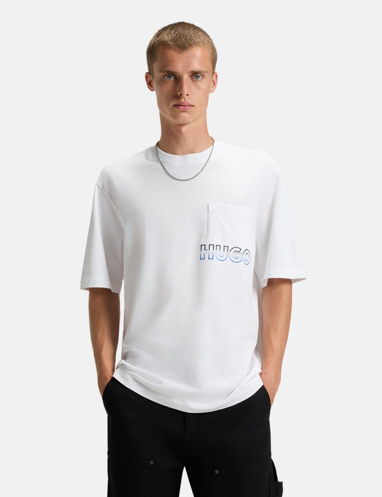 Camiseta Hugo Boss Masculina Regular Fit Nogoste Branca