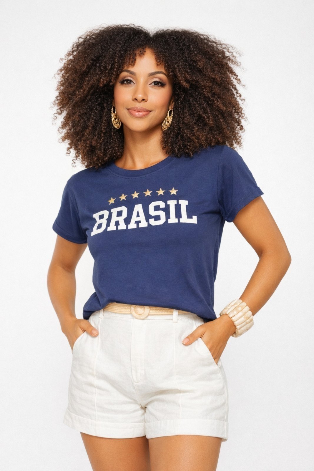 T-shirt D Bell Outlet Fashion Seleção Brasil Azul Marinho