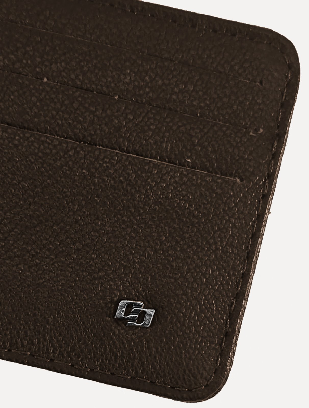 Vista 3 Carteira Colcci Masculina Porta Cartão Couro Carimbo Duplo Marrom café Colcci café