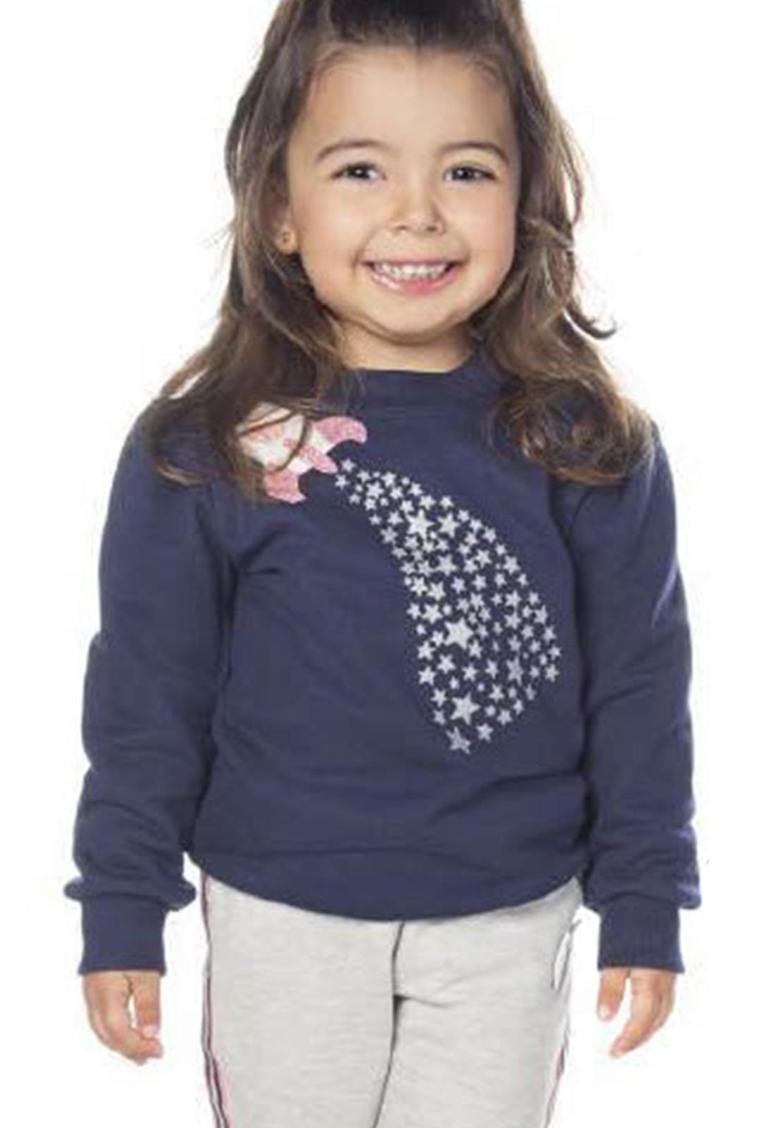 Vista 3 Infantil - Conjunto Blusão Calça Moletom Marinho Have Fun azul marinho Have Fun azul marinho