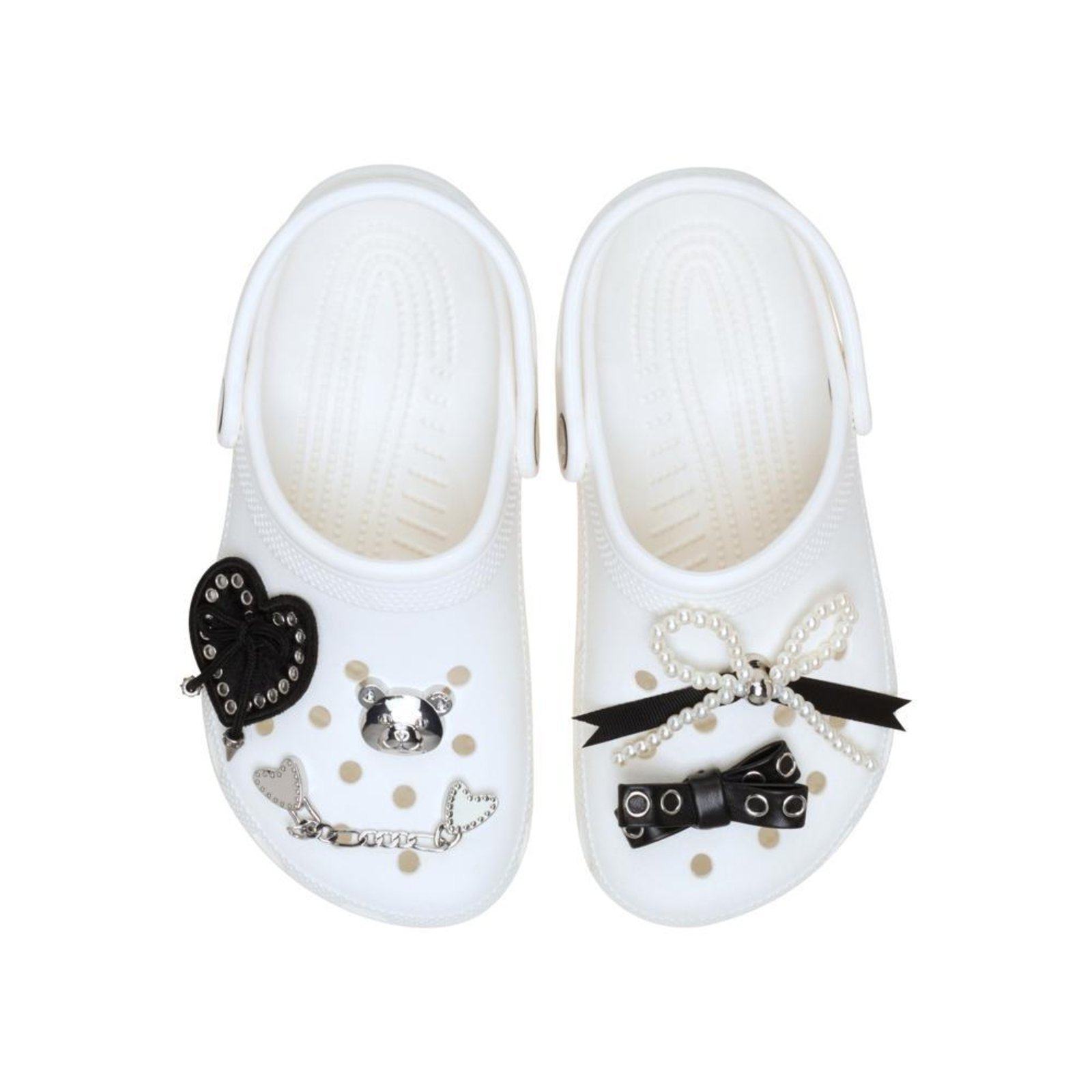 Vista 3 Infantil - Jibbitz™ Indie Luxo Prata Pack Com 5 Peças Crocs branco