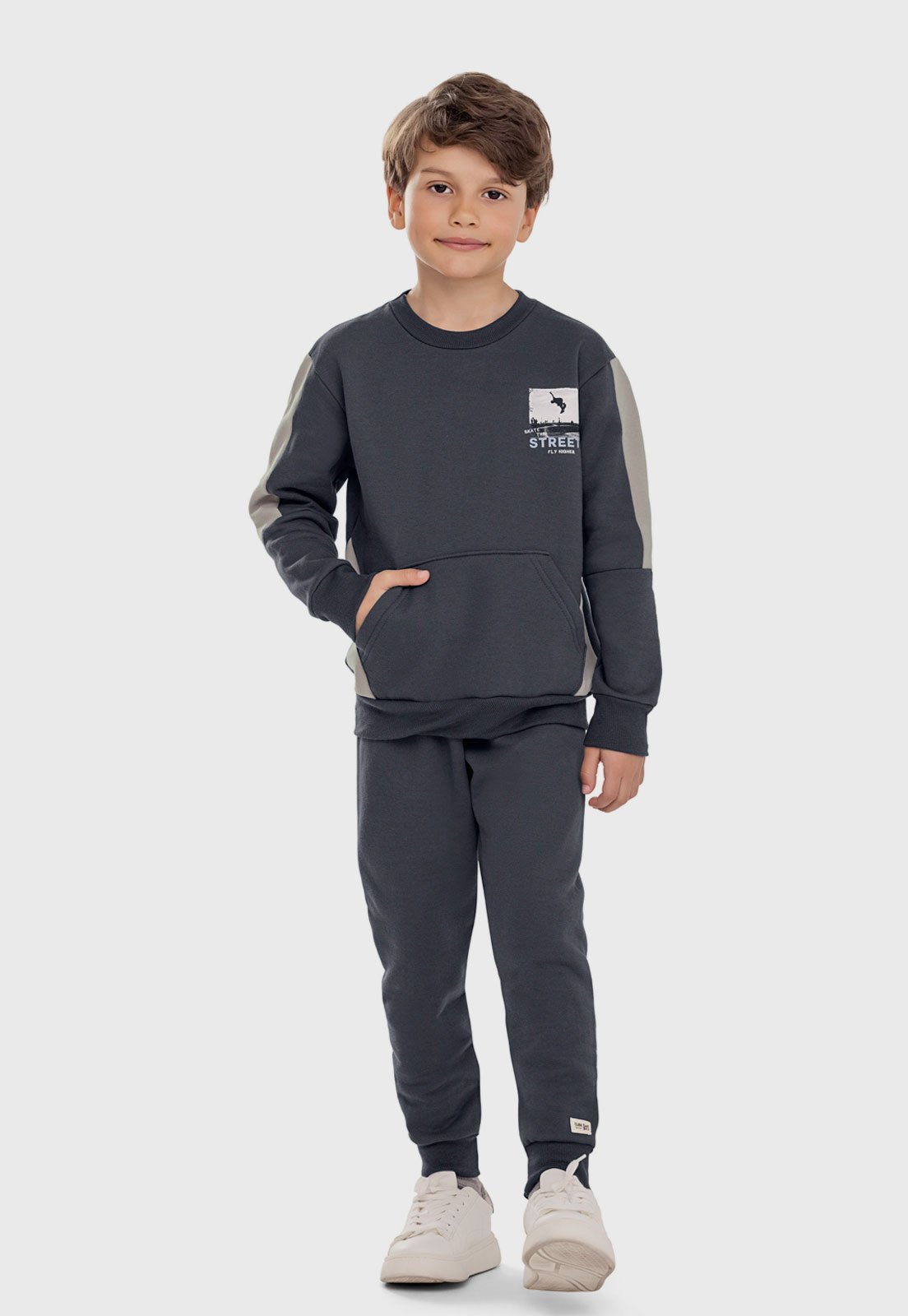 Infantil - Conjunto Elian Bolso Frontal Grafite
