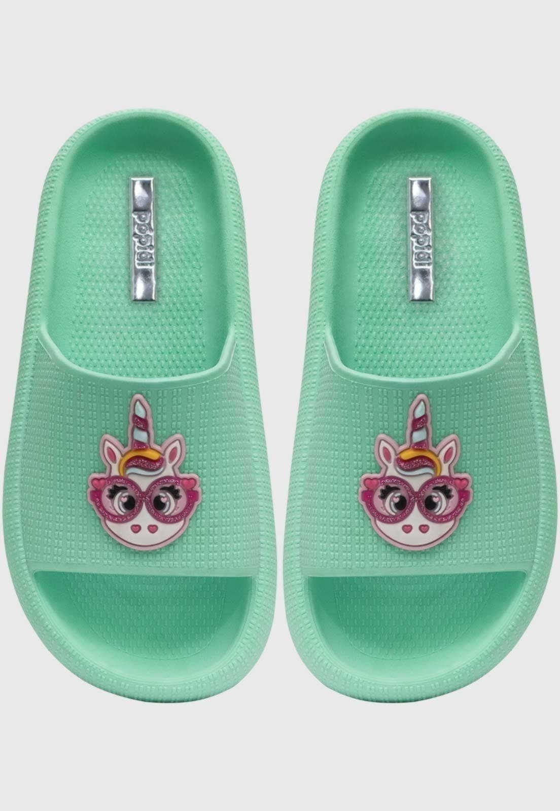 Infantil – Chinelo Nuvem Popidi Menina Unicornio Verde