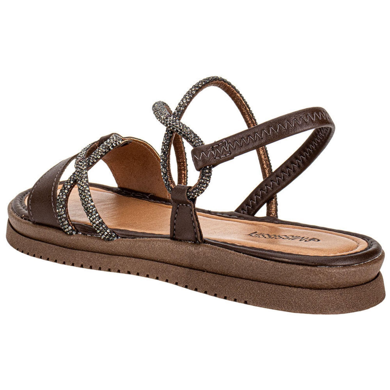 Sandália Feminina Flat Mississipi Mf031 A0640031 Café