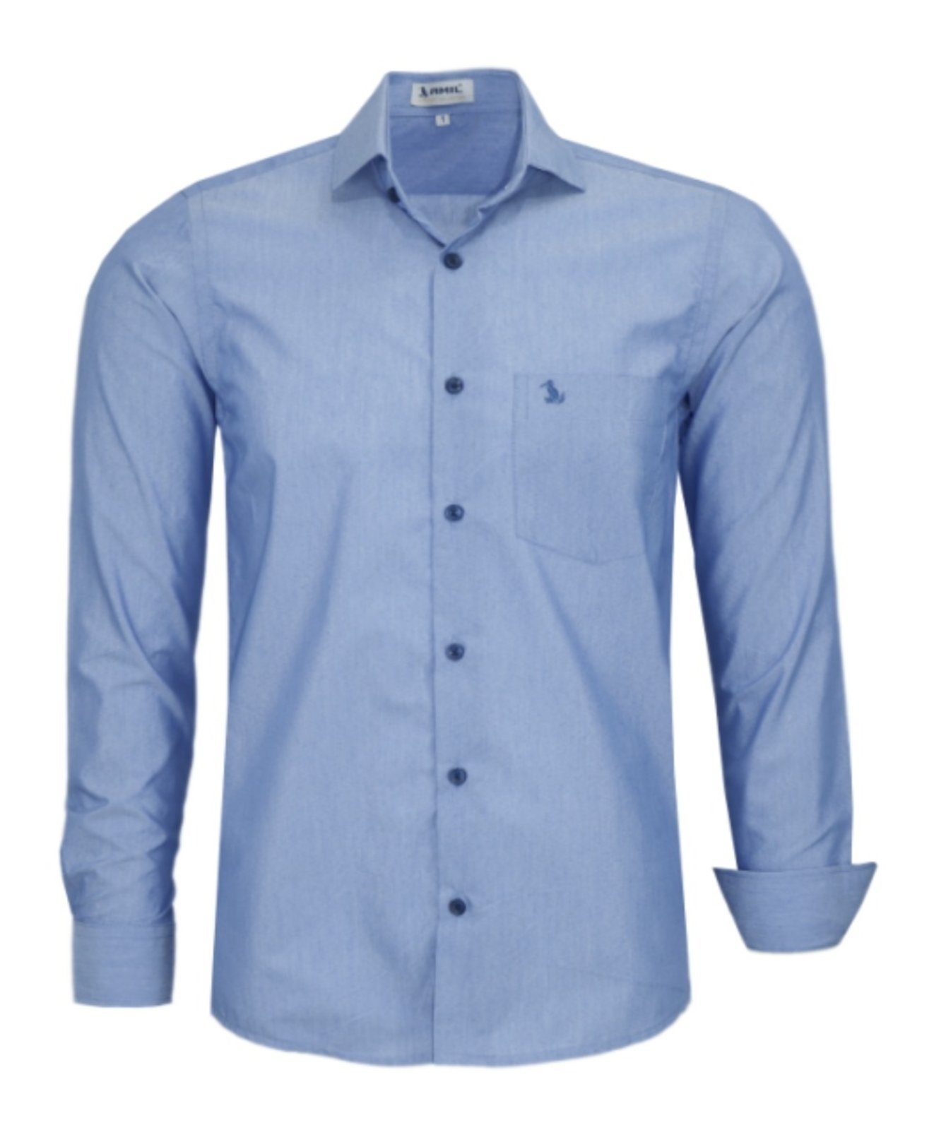 Vista 2 Camisa Social Amil Dratini Comfort Algodão/Poliéster C/Bolso Macia Fácil de Passar prata Amil prata