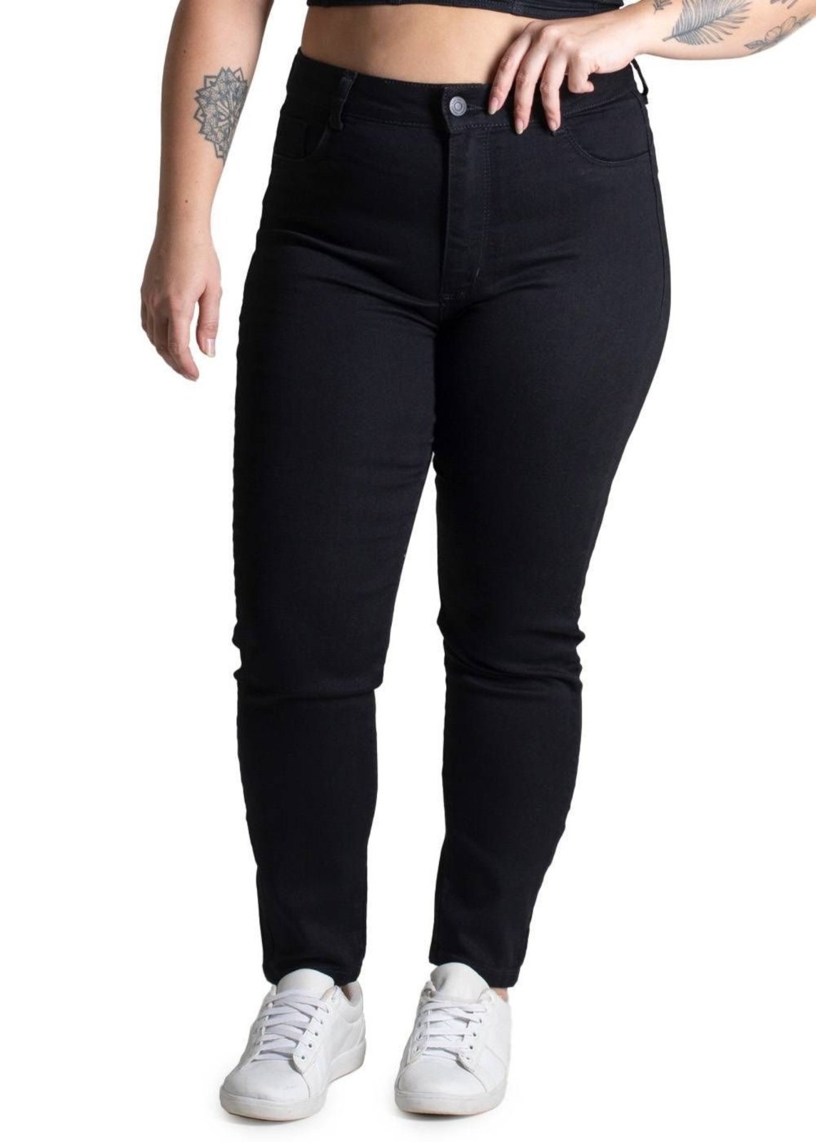 Calça sarja sawary plus size cigarrete – 267162 – Preto – Sawary
