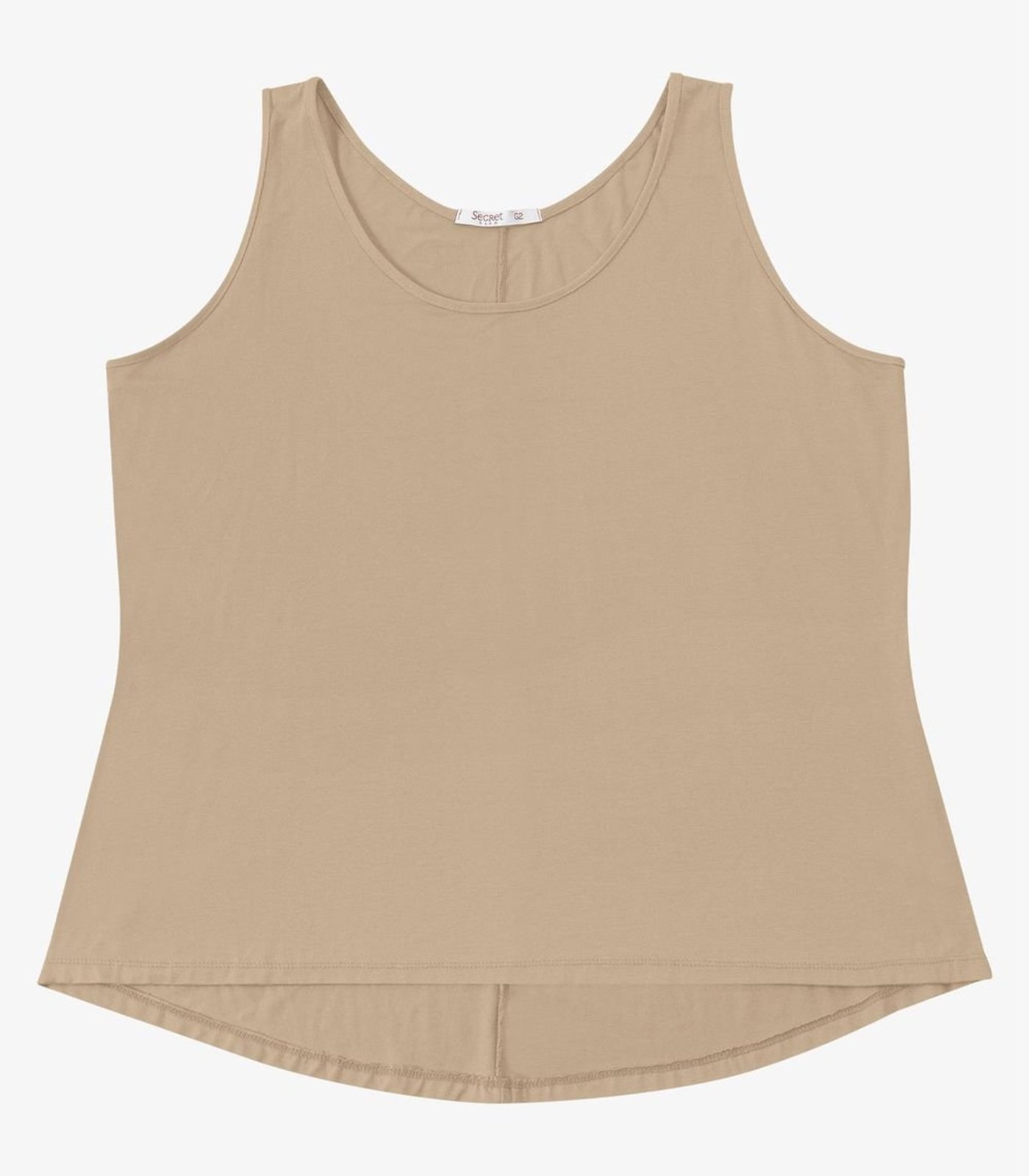 Regata Feminina Plus Size Secret Glam Marrom