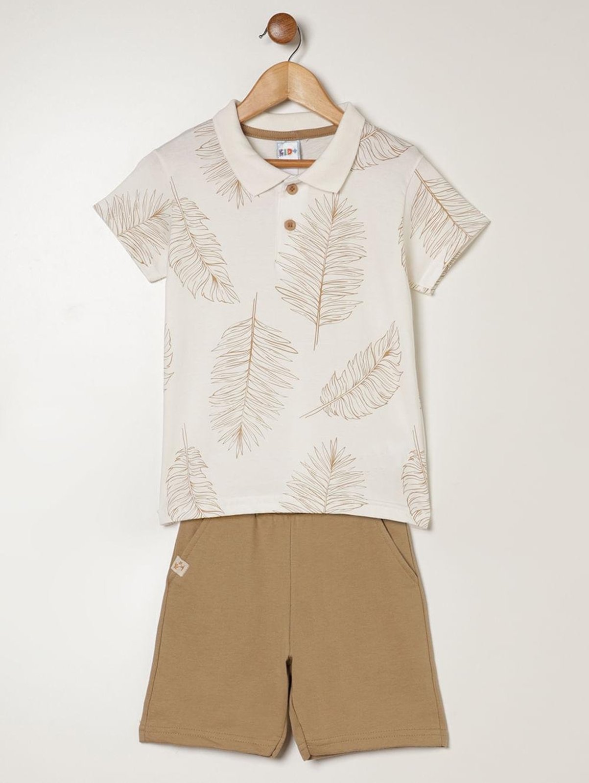 Infantil - Conjunto Curto Para Menino - BEGE