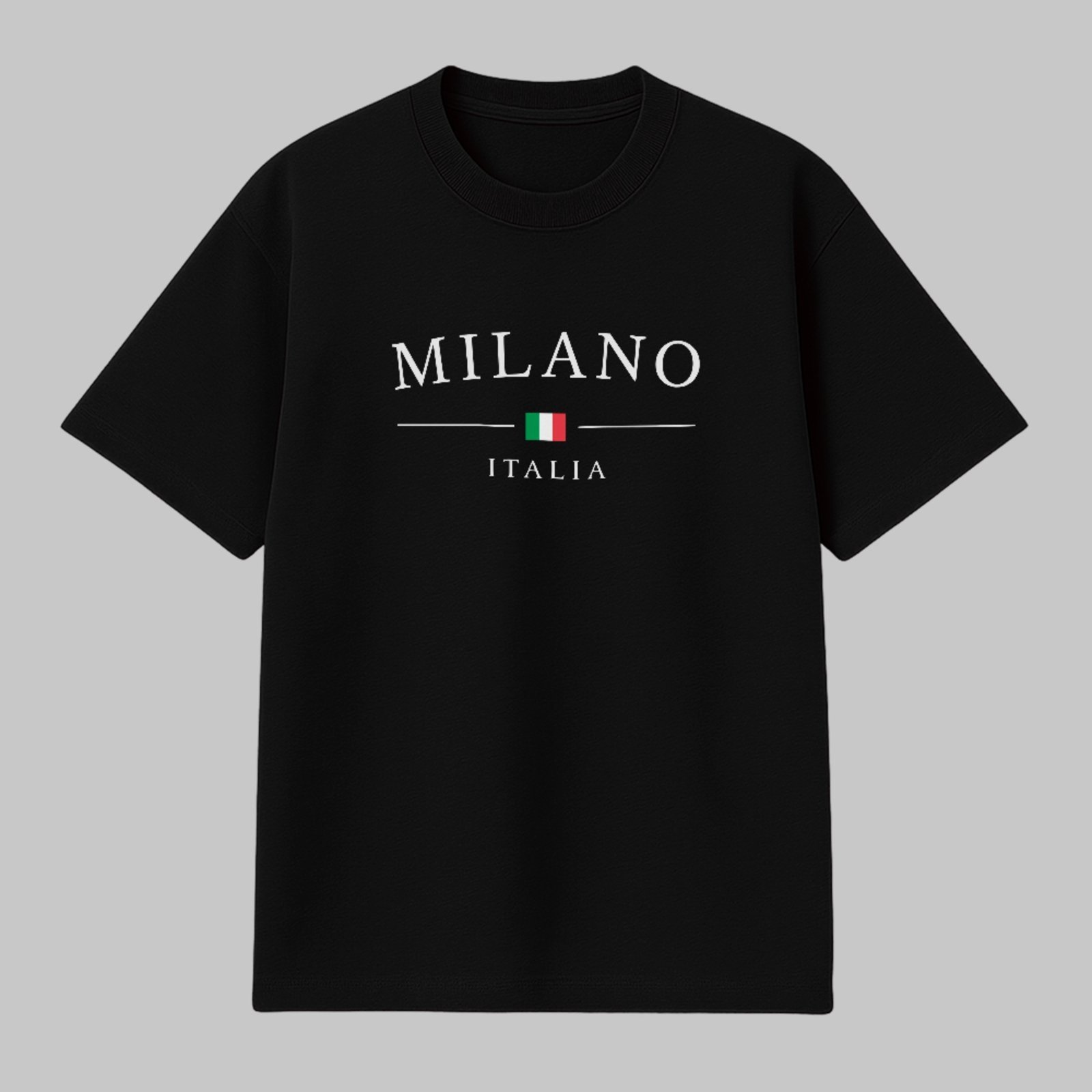 Camiseta Básica Milano Itália Moda Premium Estilo e Conforto Preto