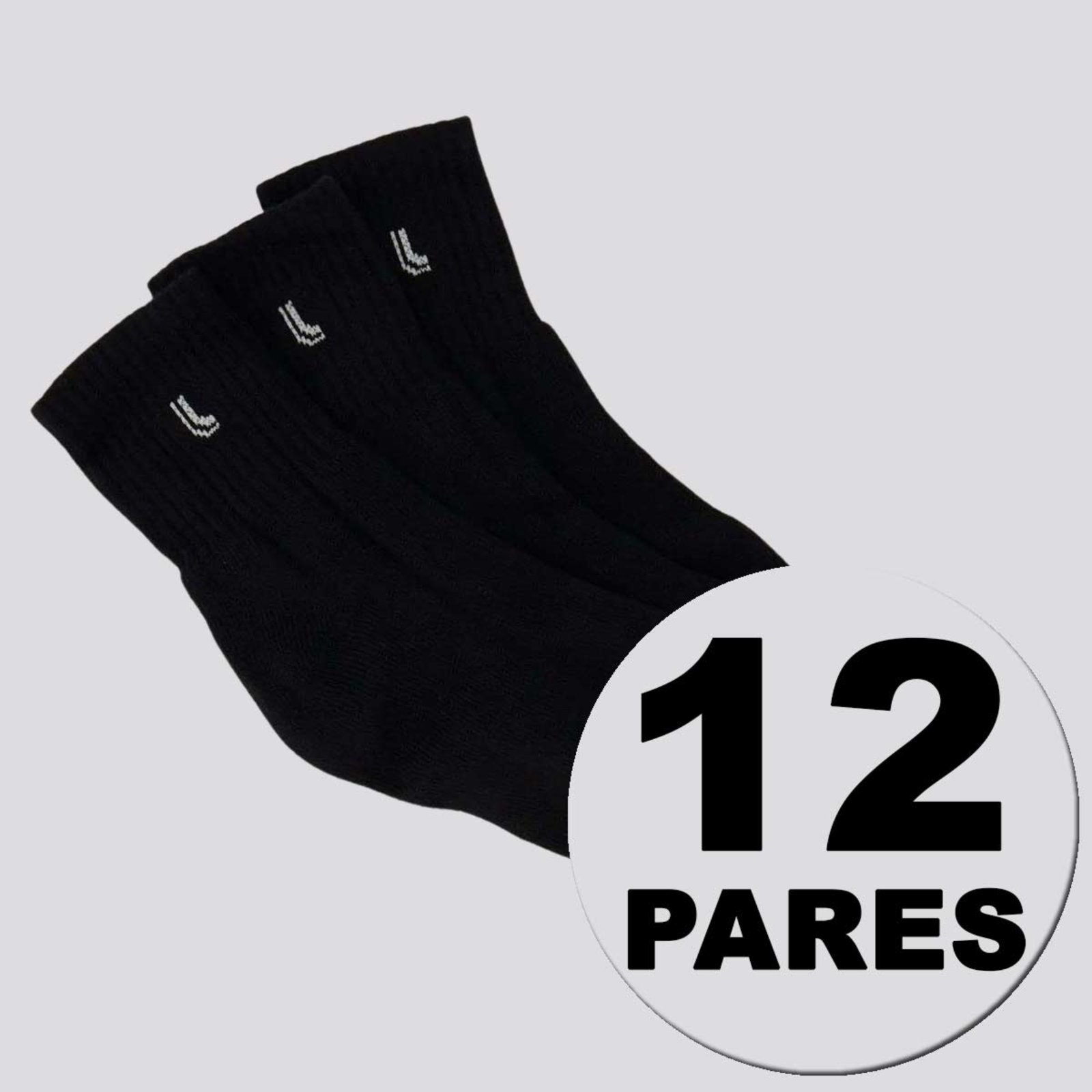 Vista 2 Kit Meia Lupo Cano Médio Freedom 12 Pares Lupo preto