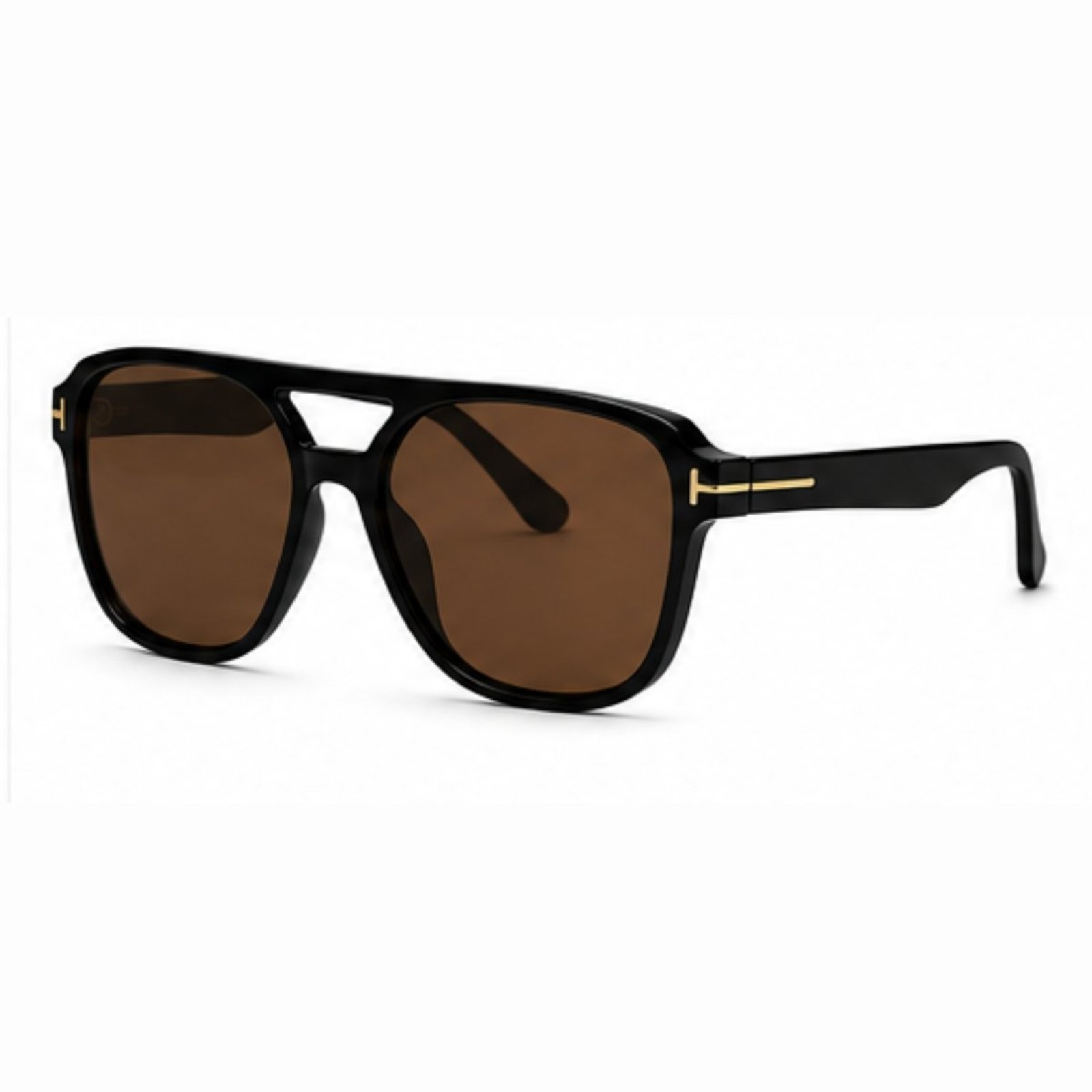 Óculos de Sol Masculino e Feminino Aviador Quadrado Marrom