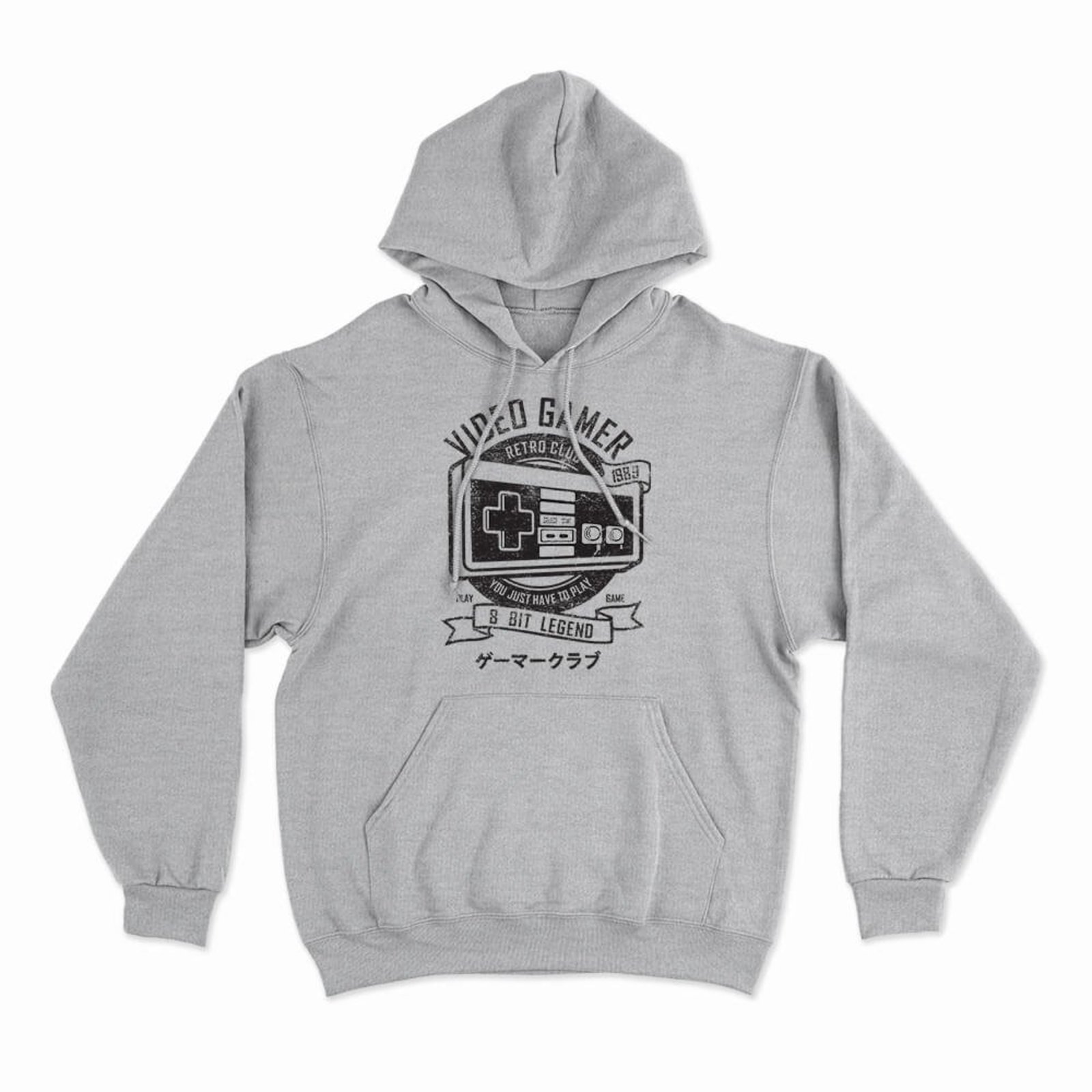 Moletom Com Capuz Gamer Retrô Club - Mescla Cinza - Casual - Studio Geek