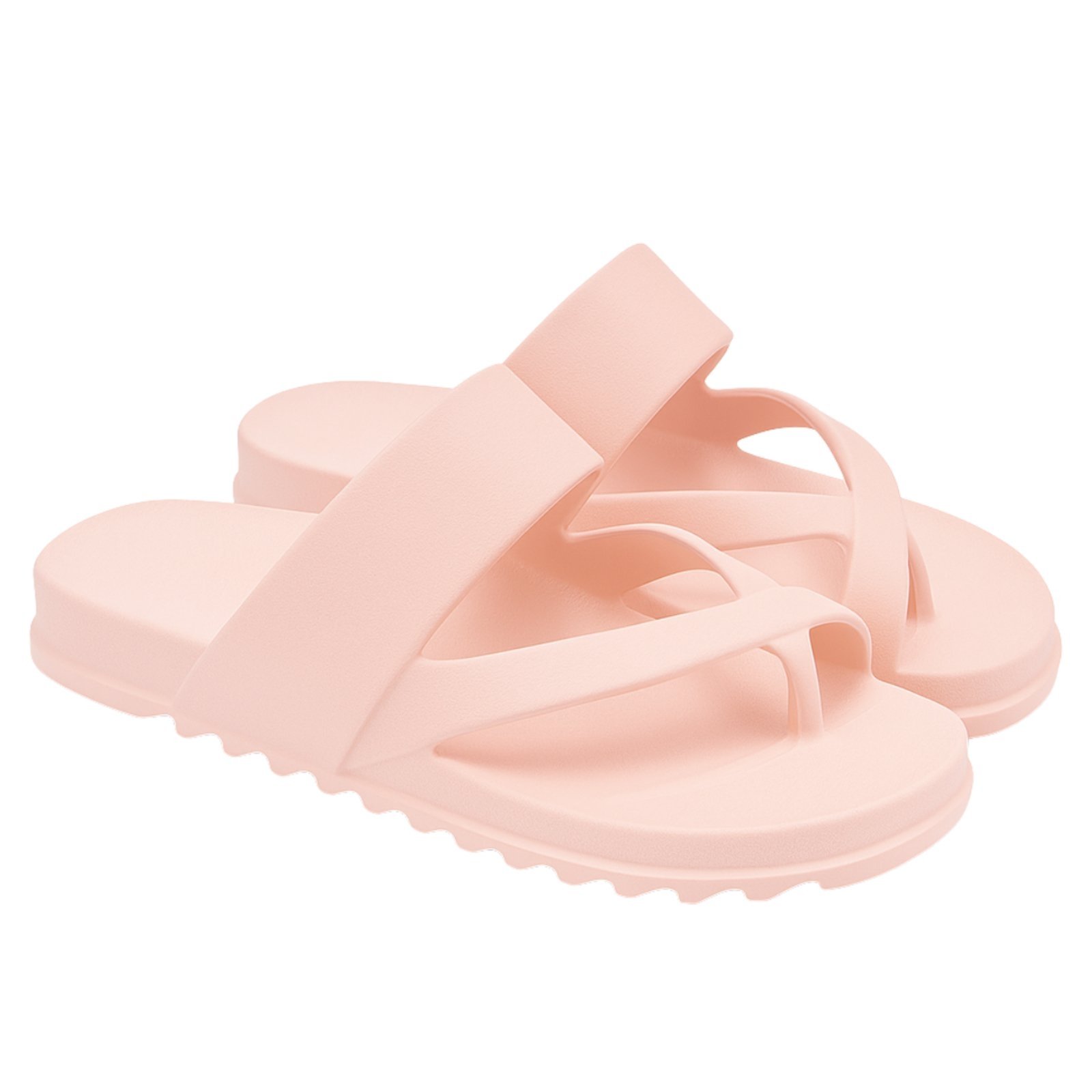 Chinelo Feminino Casual Anna Andrade Papete Flat Sandália De Dedo Verão Tendência Rosa Claro