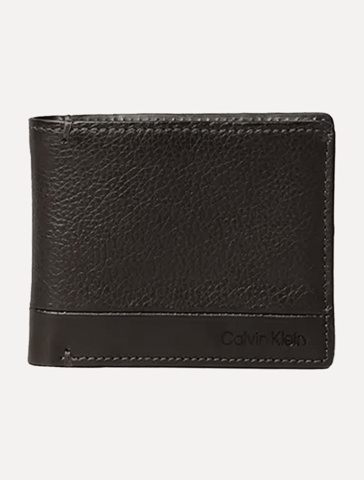 Carteira Calvin Klein Horizontal Logo Floater Recorte Marrom