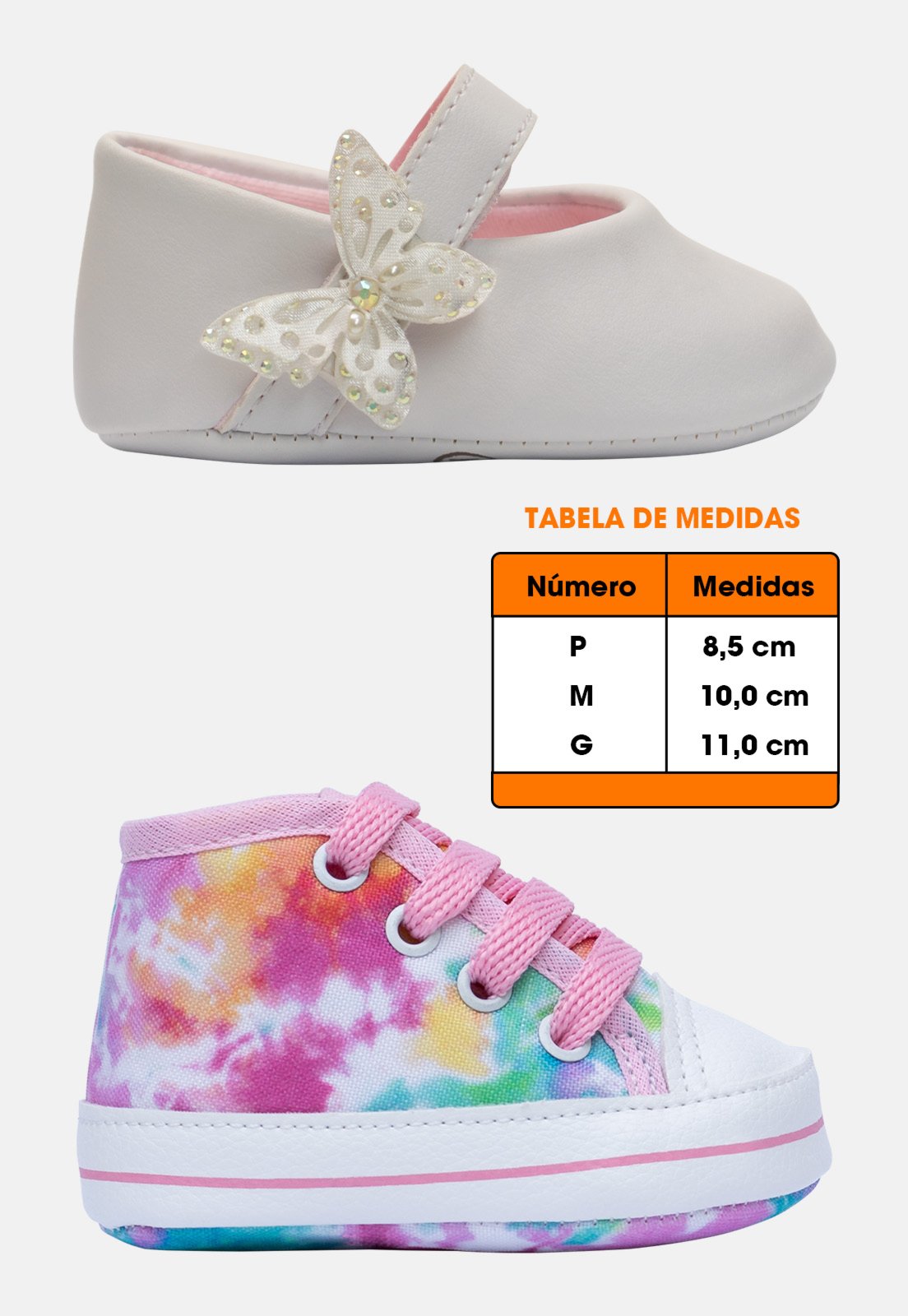 Vista 3 Infantil - Kit Tenis e Sapatilha Pópidi Menina e Tie Dye branco/multicolorido Pópidí branco/multicolorido