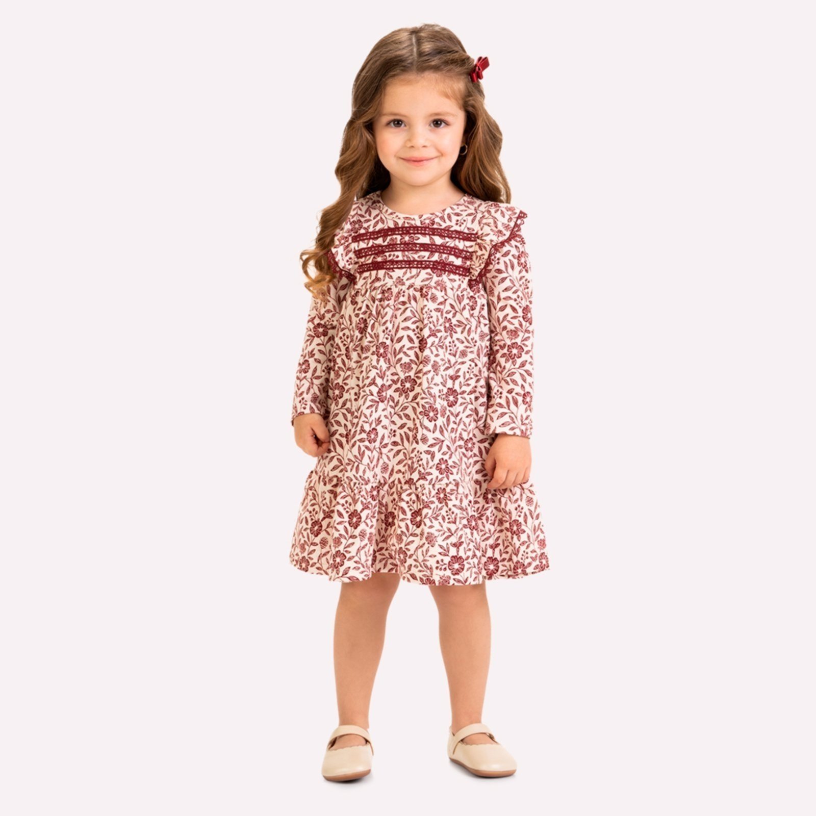 Infantil - Vestido Menina Flores Milon