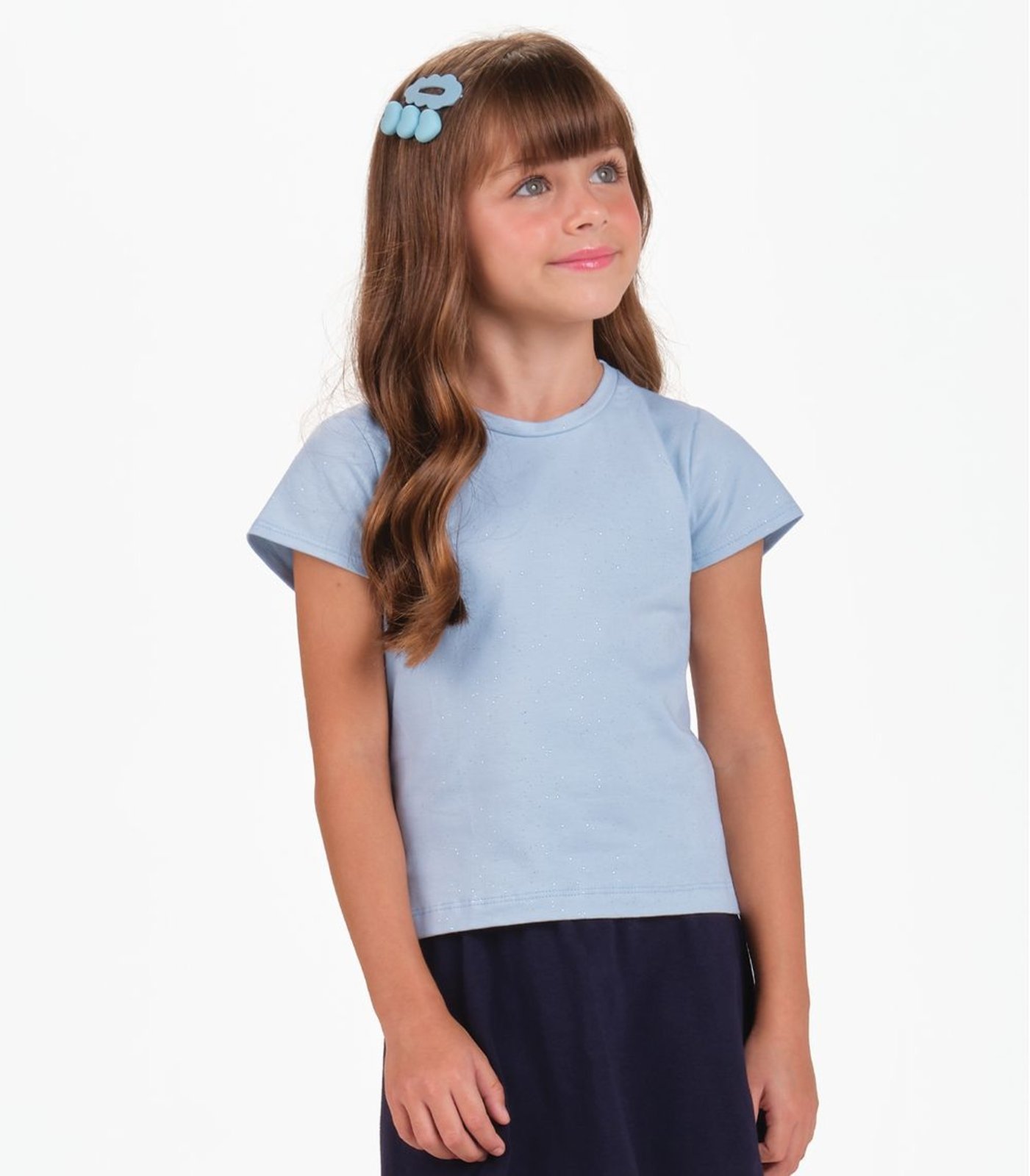 Vista 2 Infantil - Blusa Cotton Glitter Trick Nick azul Trick Nick azul