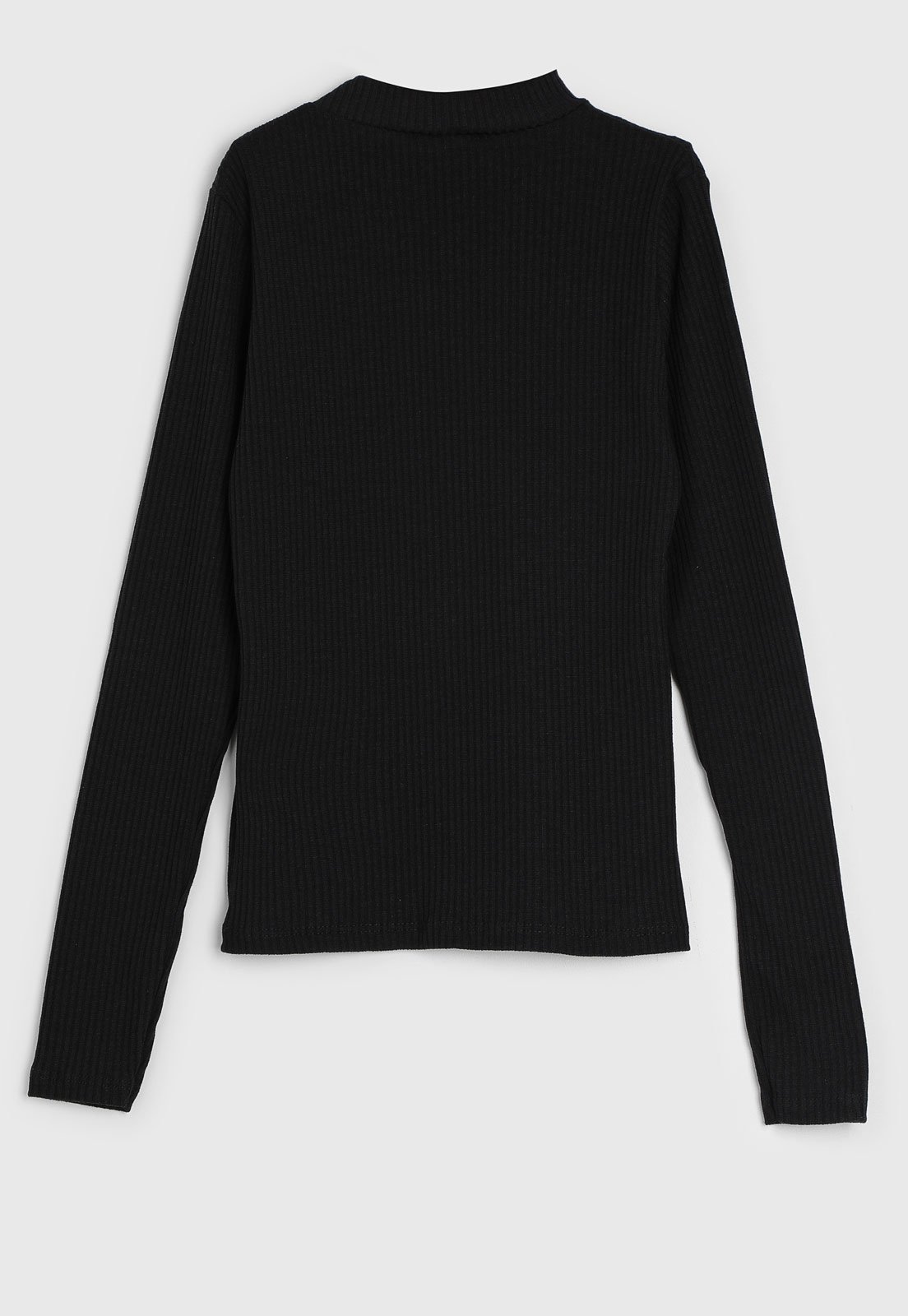 Vista 3 Infantil - Blusa Manga Longa Brandili Canelada Preta preto Brandili preto